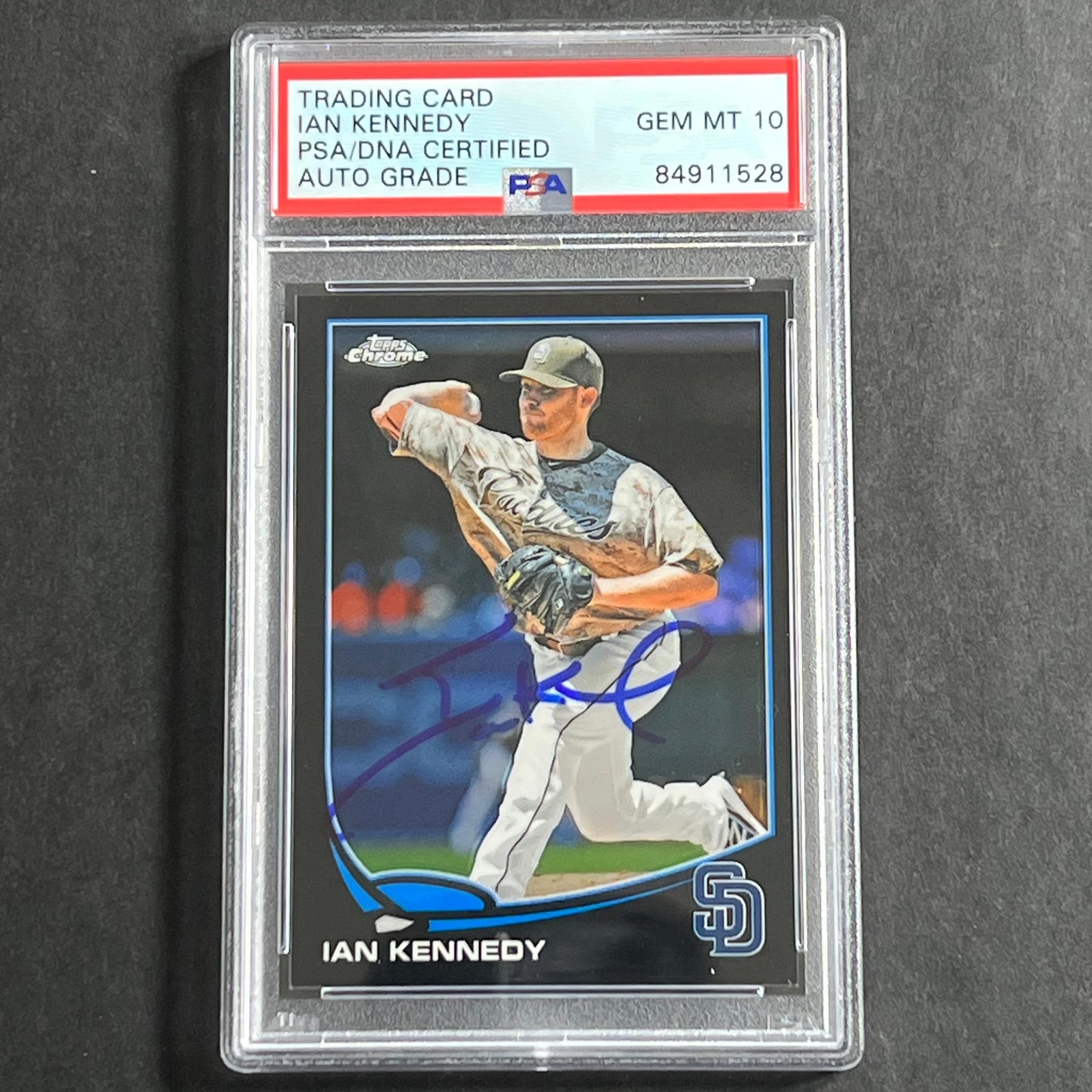 2013 Topps Chrome #MB-22 Ian Kennedy Signed Card PSA Slabbed Auto Grade 10 Padre
