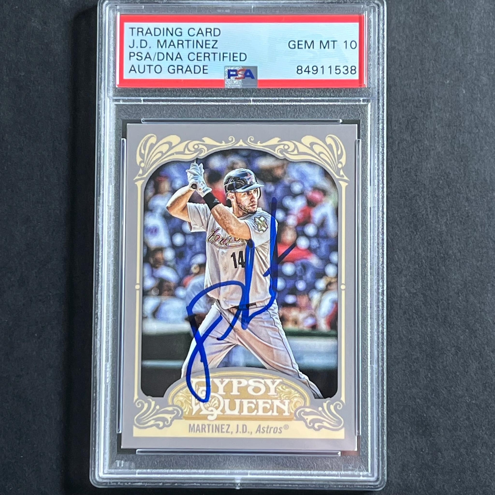 2012 Topps Gypsy Queen #214 J.D. Martinez Signed Card PSA Slabbed Auto 10 Astros
