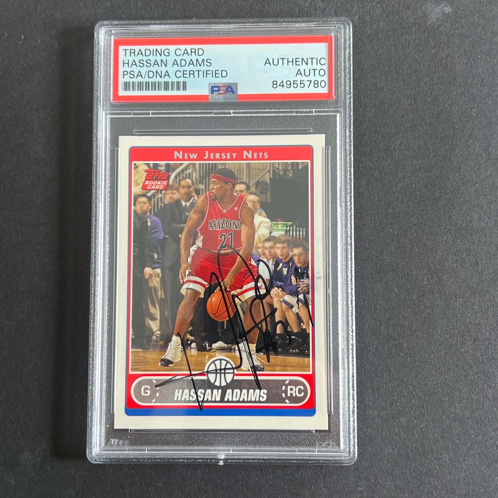 2006-07 Topps #235 Hassan Adams Signed Card AUTO PSA Slabbed RC Nets
