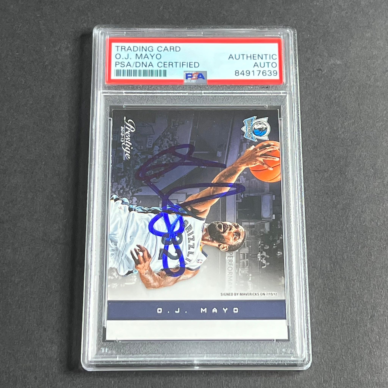2012-13 Panini Prestige #99 O.J. Mayo Signed Card AUTO PSA Slabbed Mavericks
