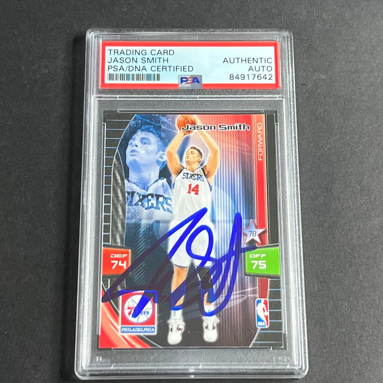 2009-10 Panini Adrenalyn Jason Smith Signed Card AUTO PSA Slabbed 76ers
