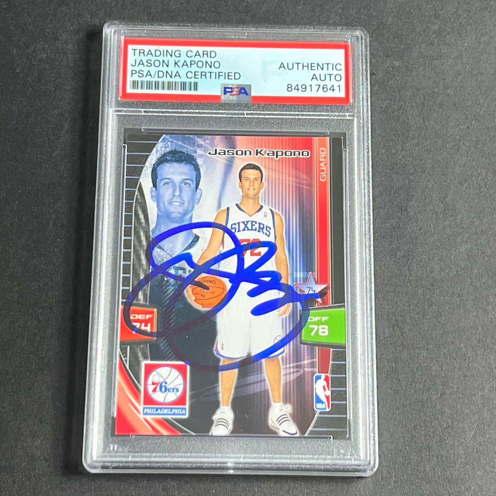 2009-10 Panini Adrenalyn Jason Kapono Signed Card AUTO PSA/DNA Slabbed Bobcats
