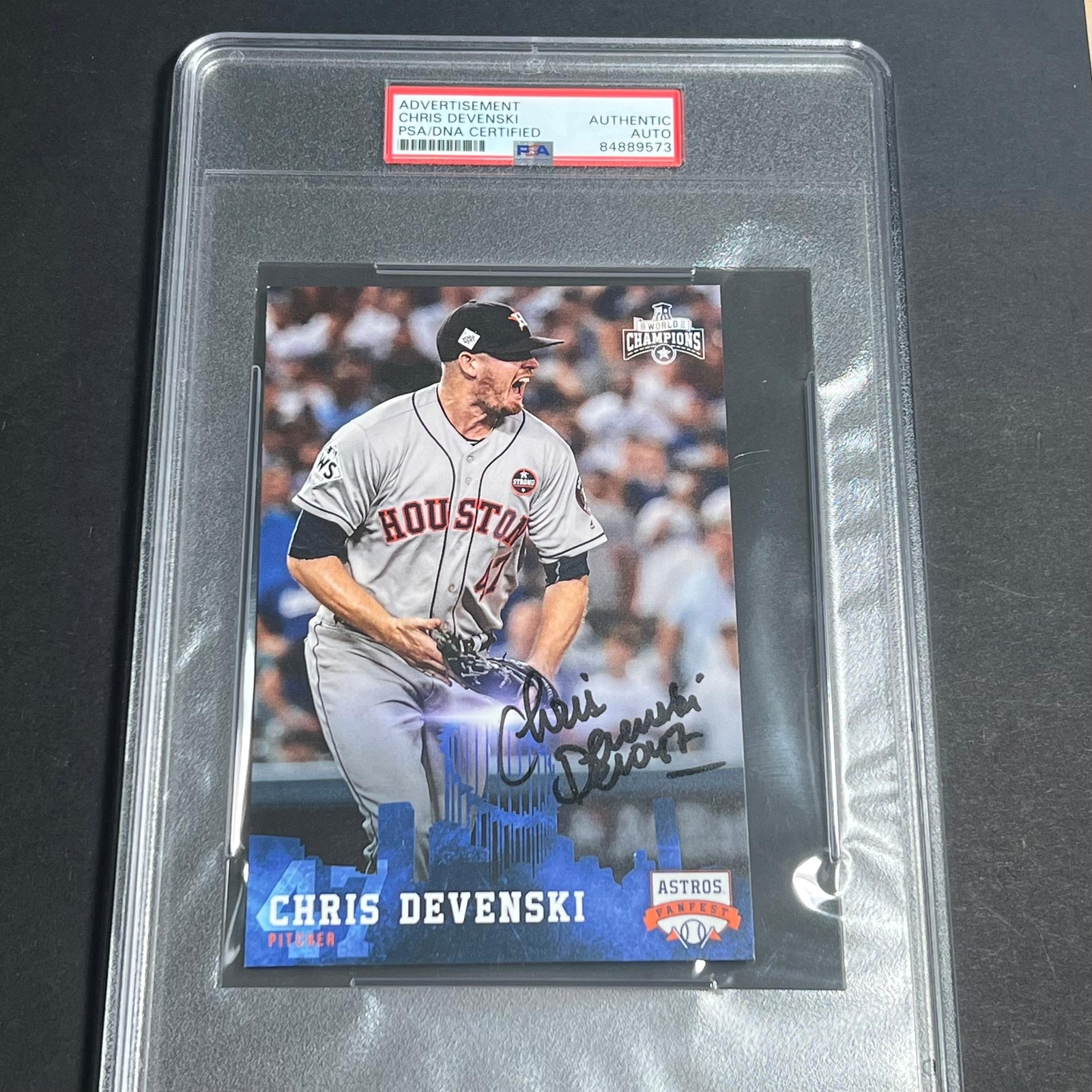 Chris Devenski signed Promo Card PSA/DNA Encapsulated Houston Astros autographed
