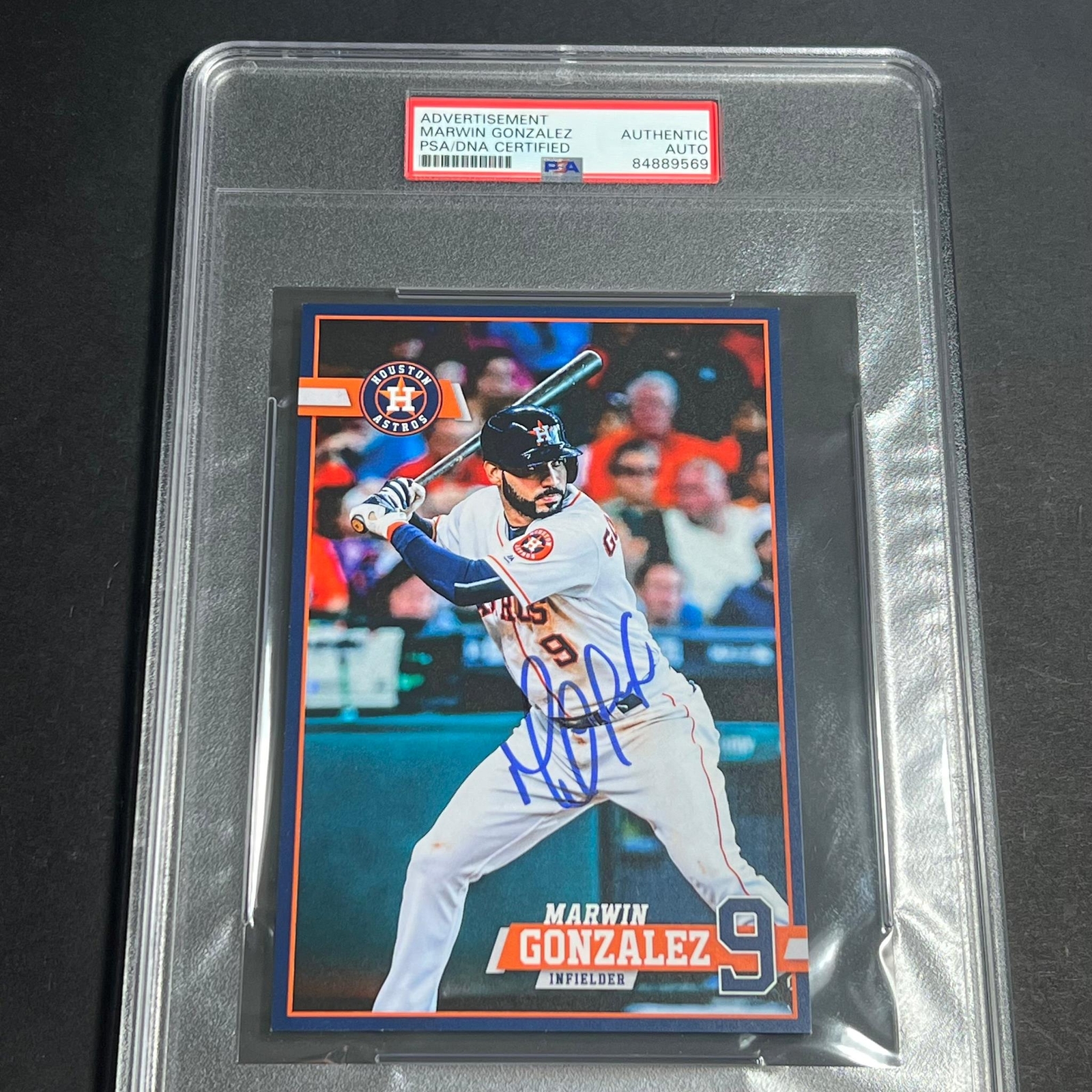 Marwin Gonzalez signed Promo Card PSA/DNA Encapsulated Houston Astros autographe
