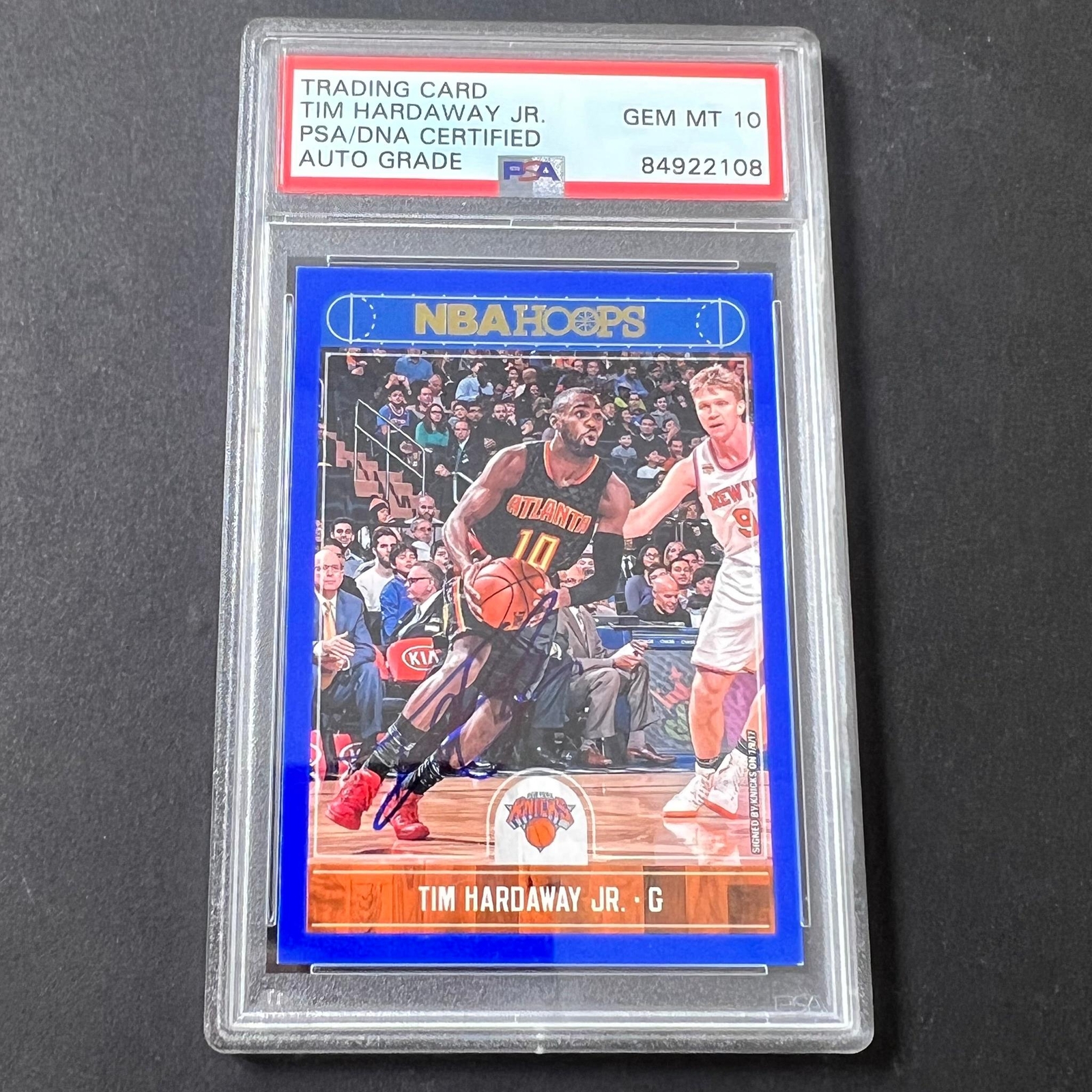 2017-18 NBA Hoops #60 Tim Hardaway Jr. Signed Card AUTO 10 PSA Slabbed Knicks
