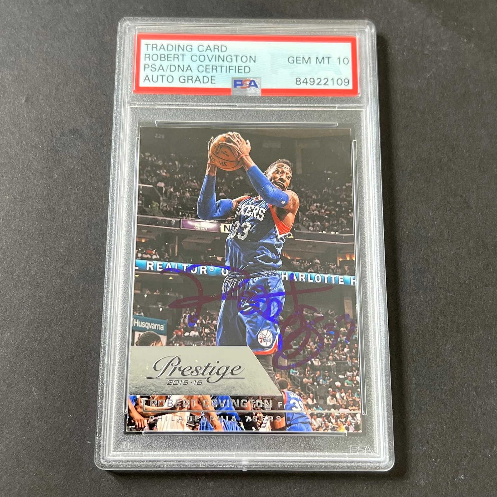 2015-16 Panini Prestige #48 Robert Covington Signed Card AUTO 10 PSA Slabbed 76e
