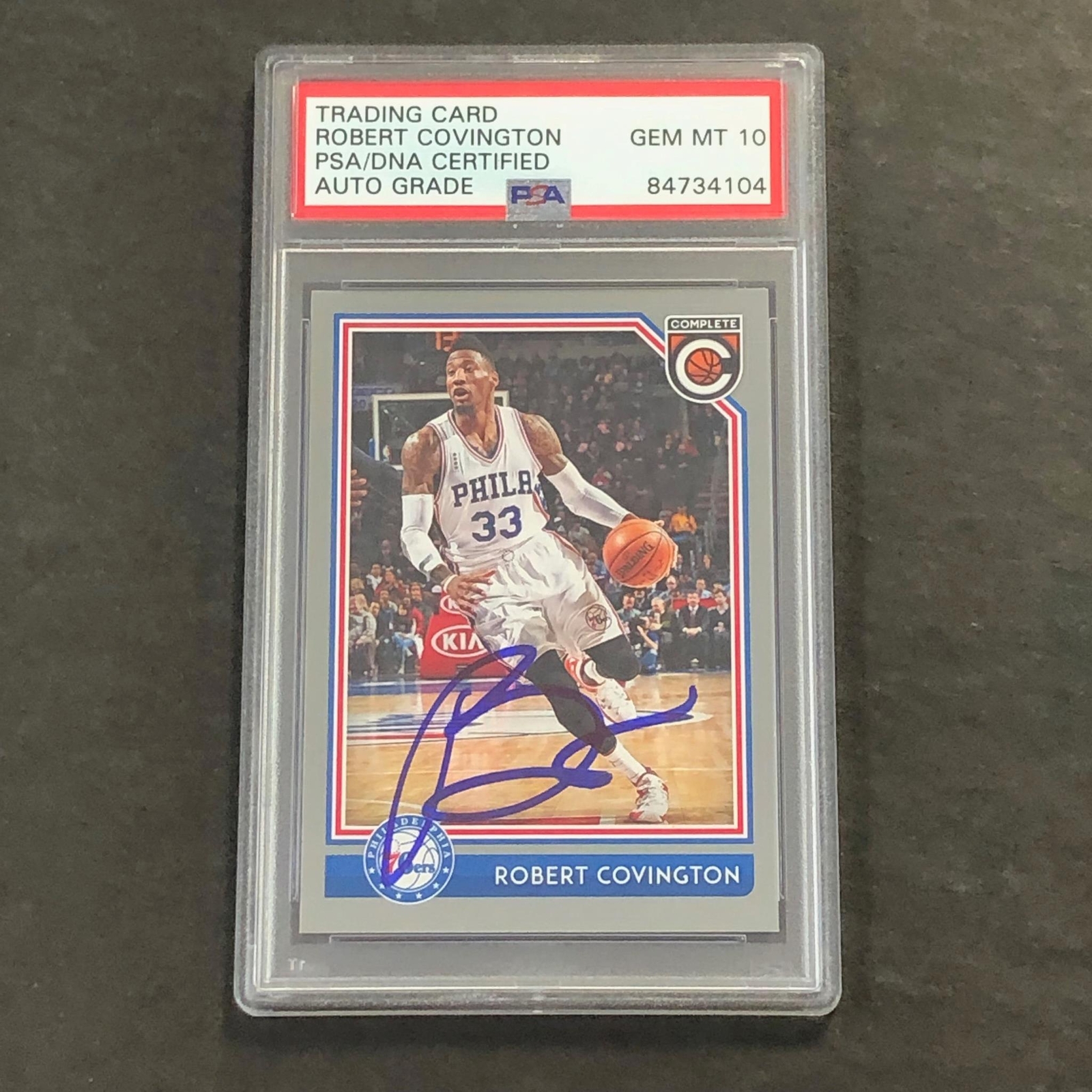 2016-17 Panini Complete #3 Robert Covington Signed Card AUTO 10 PSA Slabbed 76er

