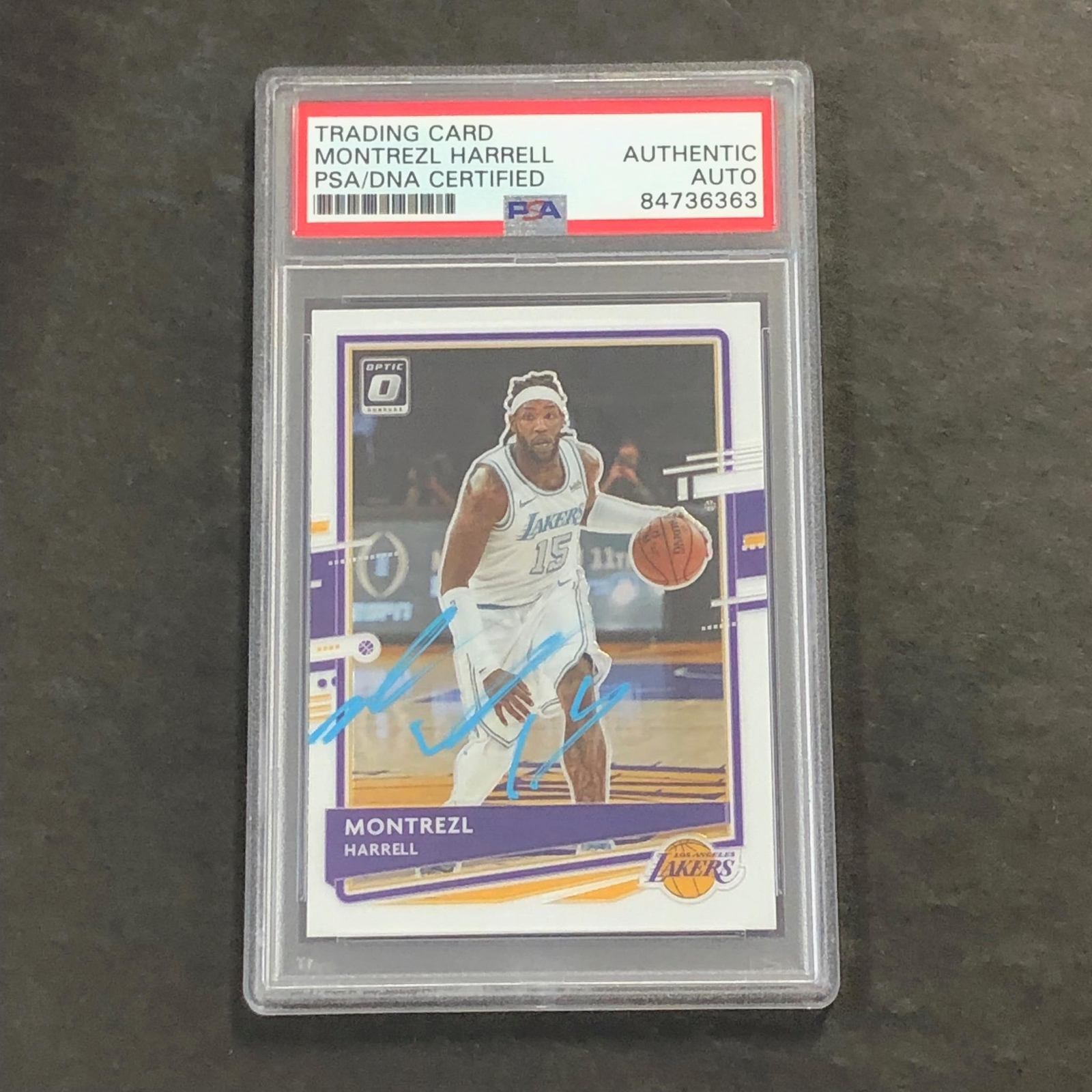 2020-21 NBA Panini Optic #56 Montrezl Harrell Signed Card AUTO PSA Slabbed Laker
