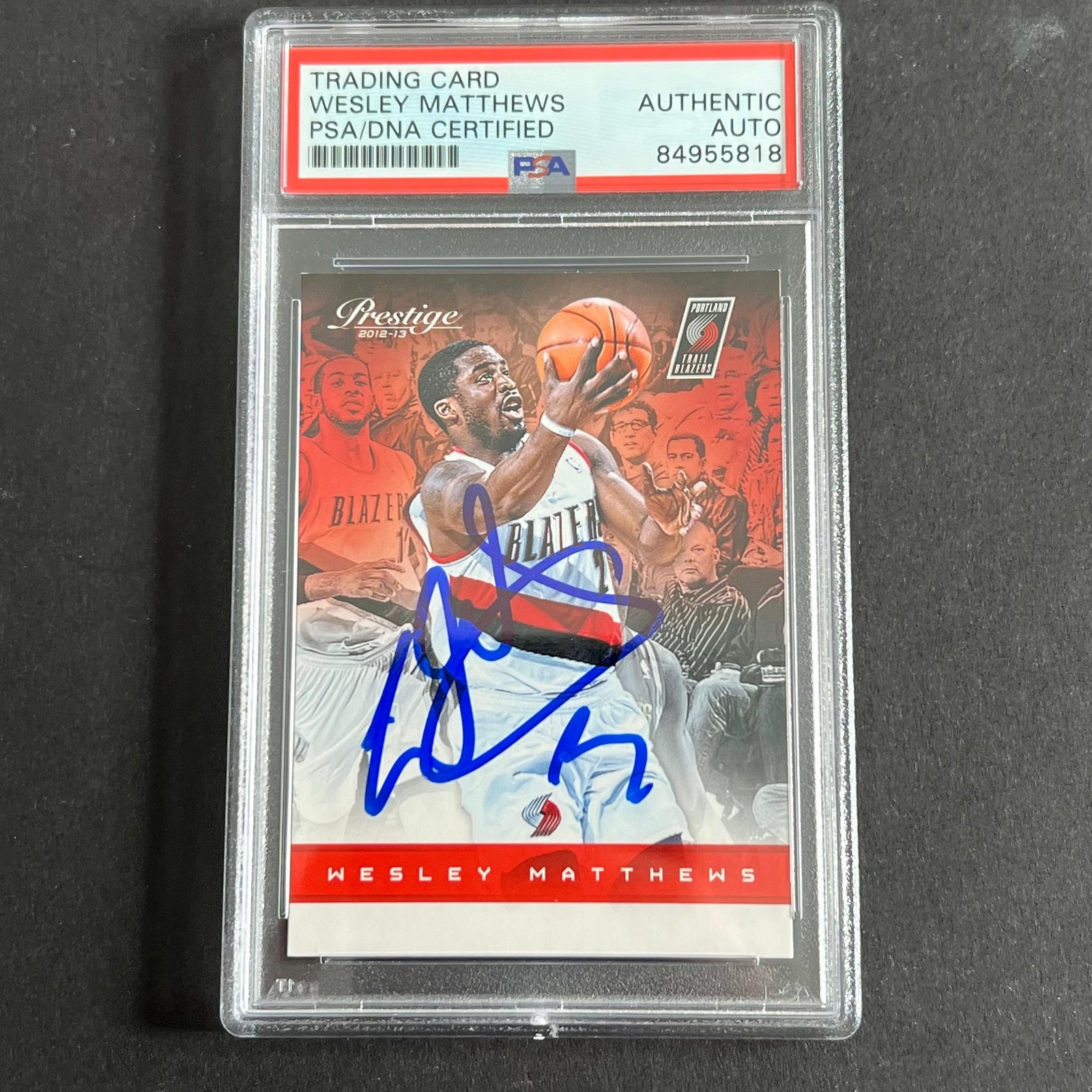 2011-12 Panini Prestige #98 Wesley Matthews Signed Card PSA Slabbed
