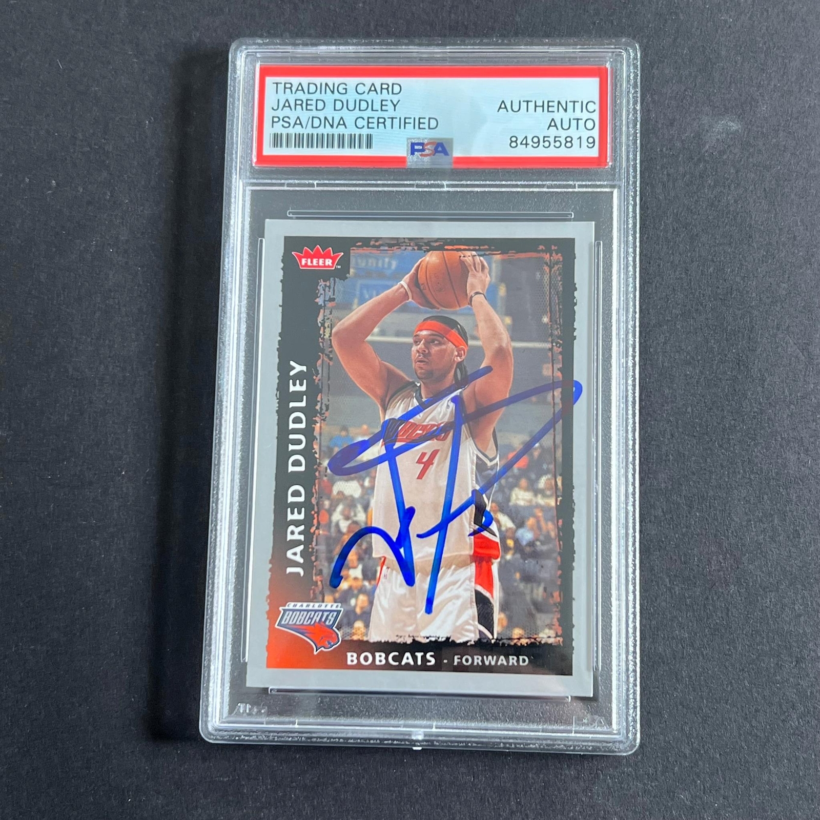2008-09 FLEER BASKETBALL #80 JARED DUDLEY SIGNED CARD AUTO PSA SLABBED BOBCATS COLLECTIBLE MEMORABILIA