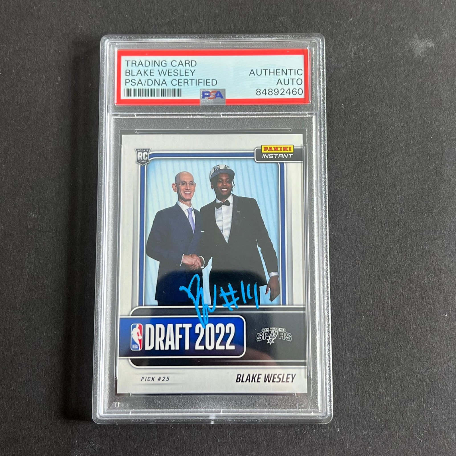 2022-23 Panini Instant #DN21 signed Blake Wesley Auto Card PSA/DNA Slabbed Draft
