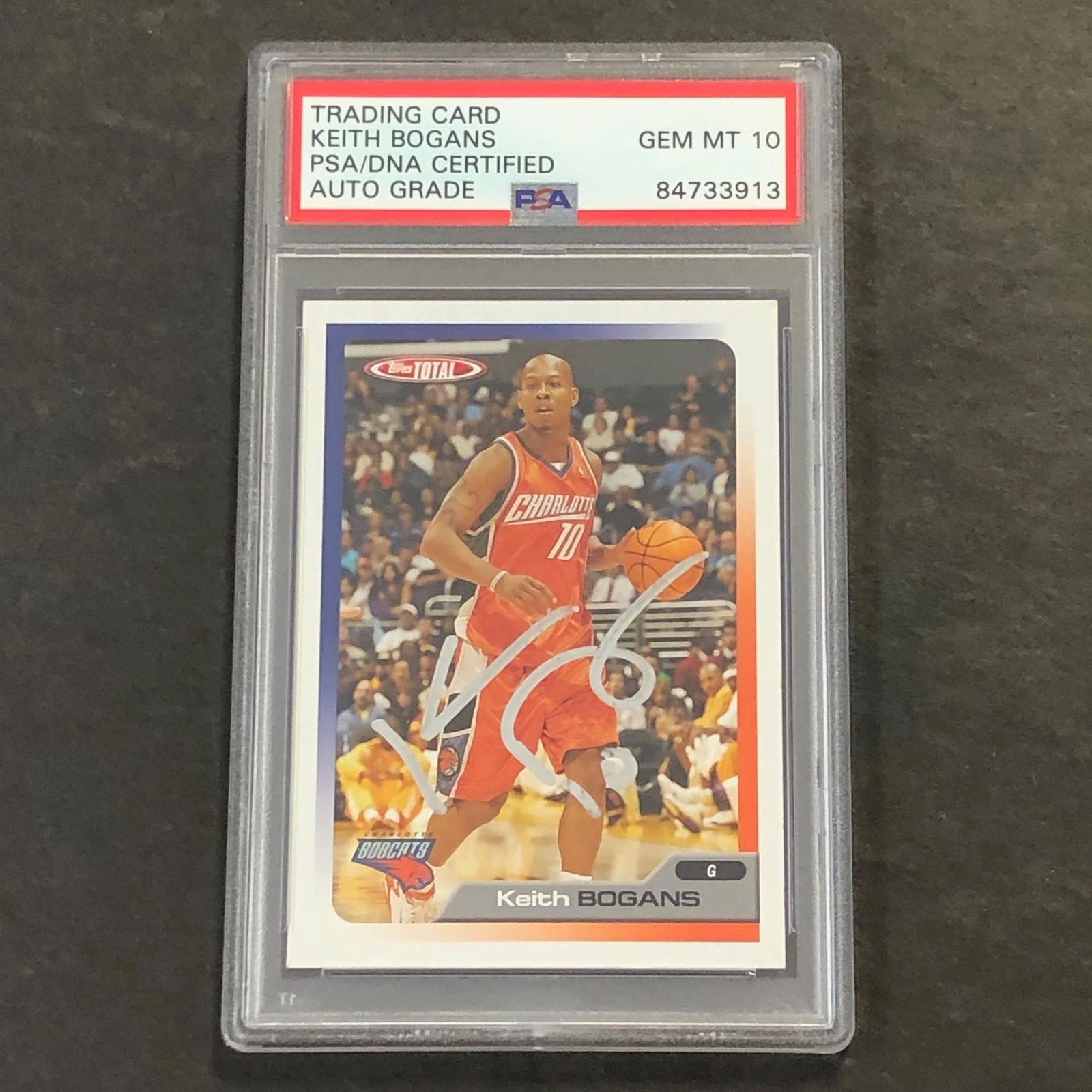 2005-06 Topps Total #204 Keith Bogans Signed Card AUTO 10 PSA/DNA Slabbed Bobcat
