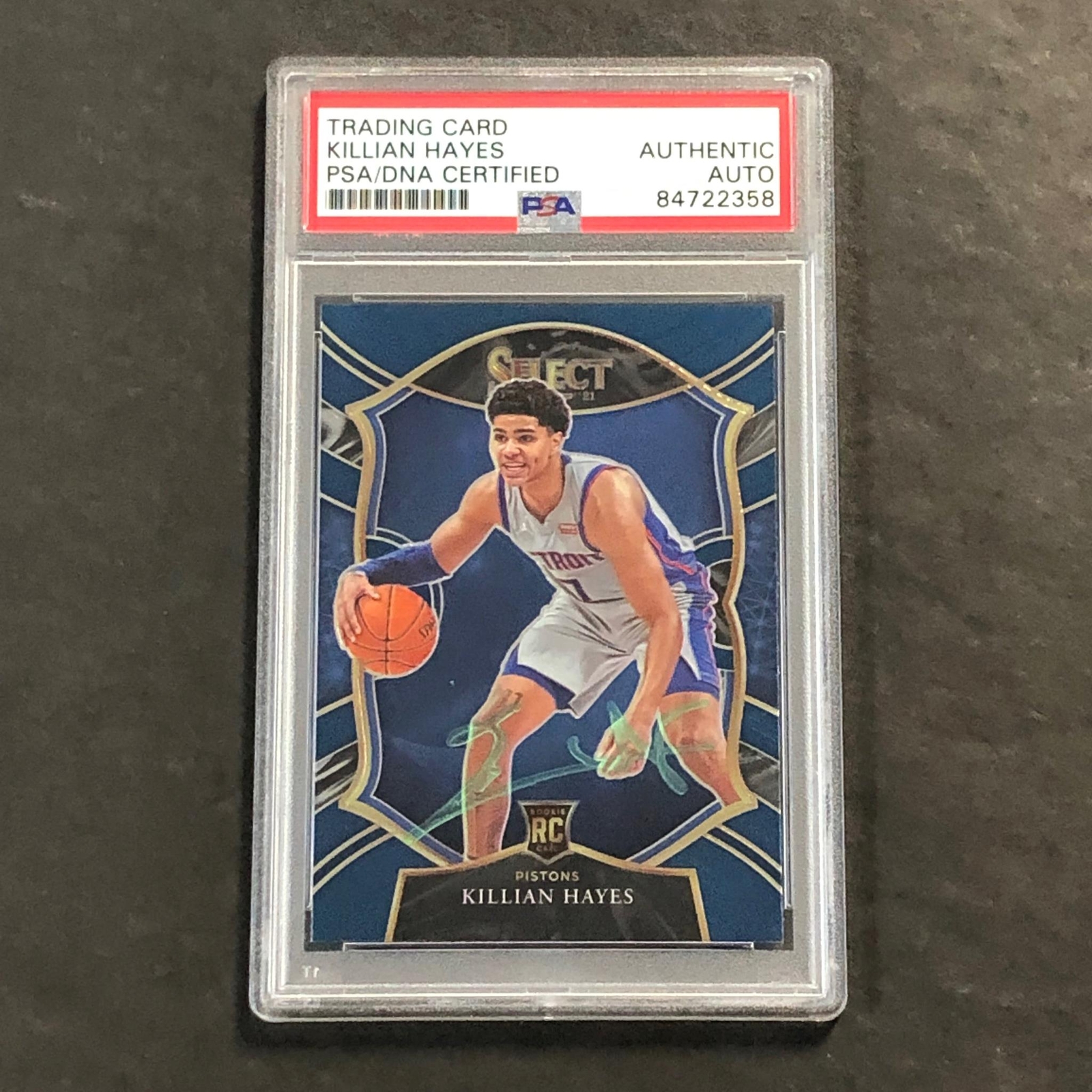 2020-21 Panini Select #67 Killian Hayes Signed Card AUTO PSA Slabbed RC Pistons
