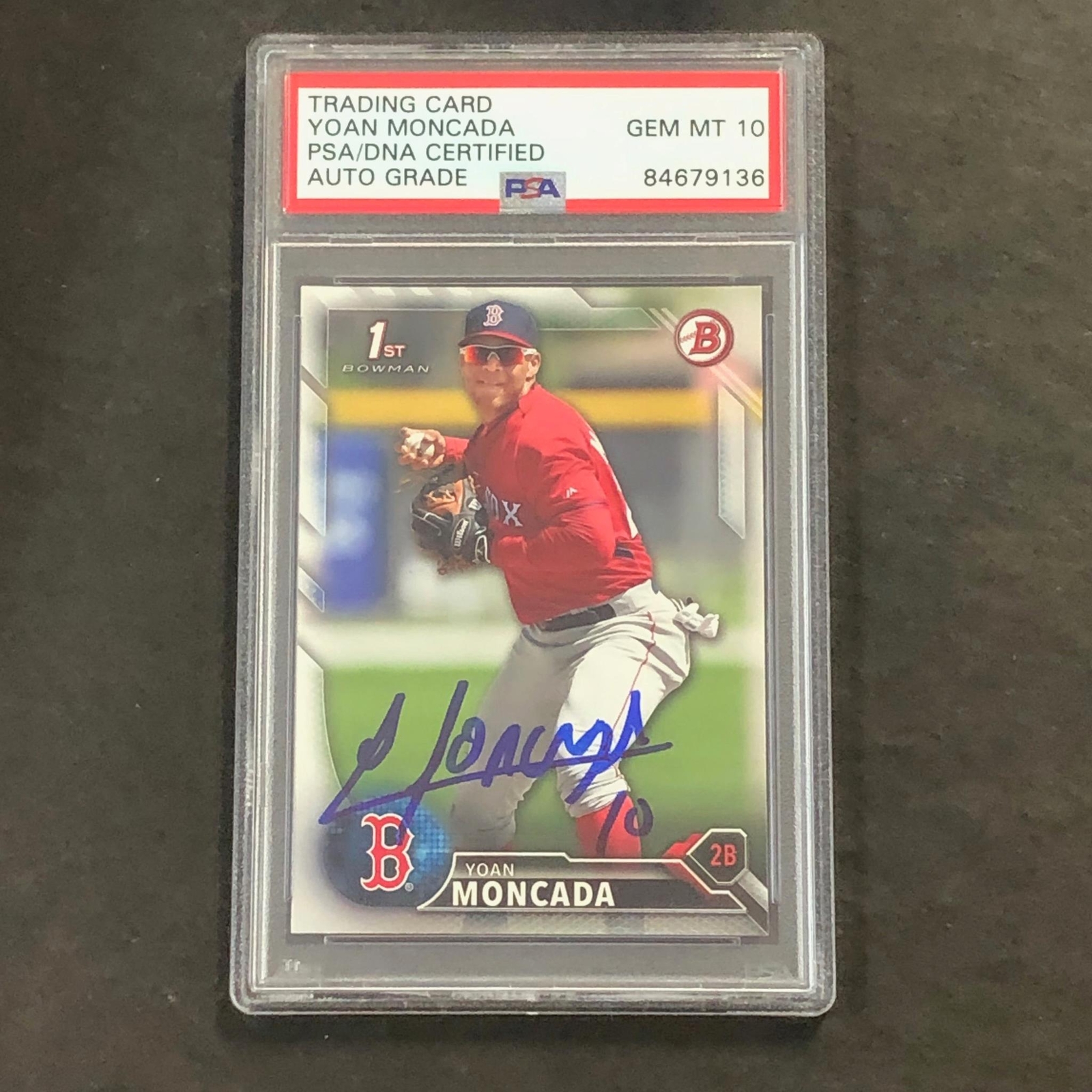 2016 Bowman RC #BP148 Yoan Moncada Signed Card PSA Slabbed Auto 10 Red Sox
