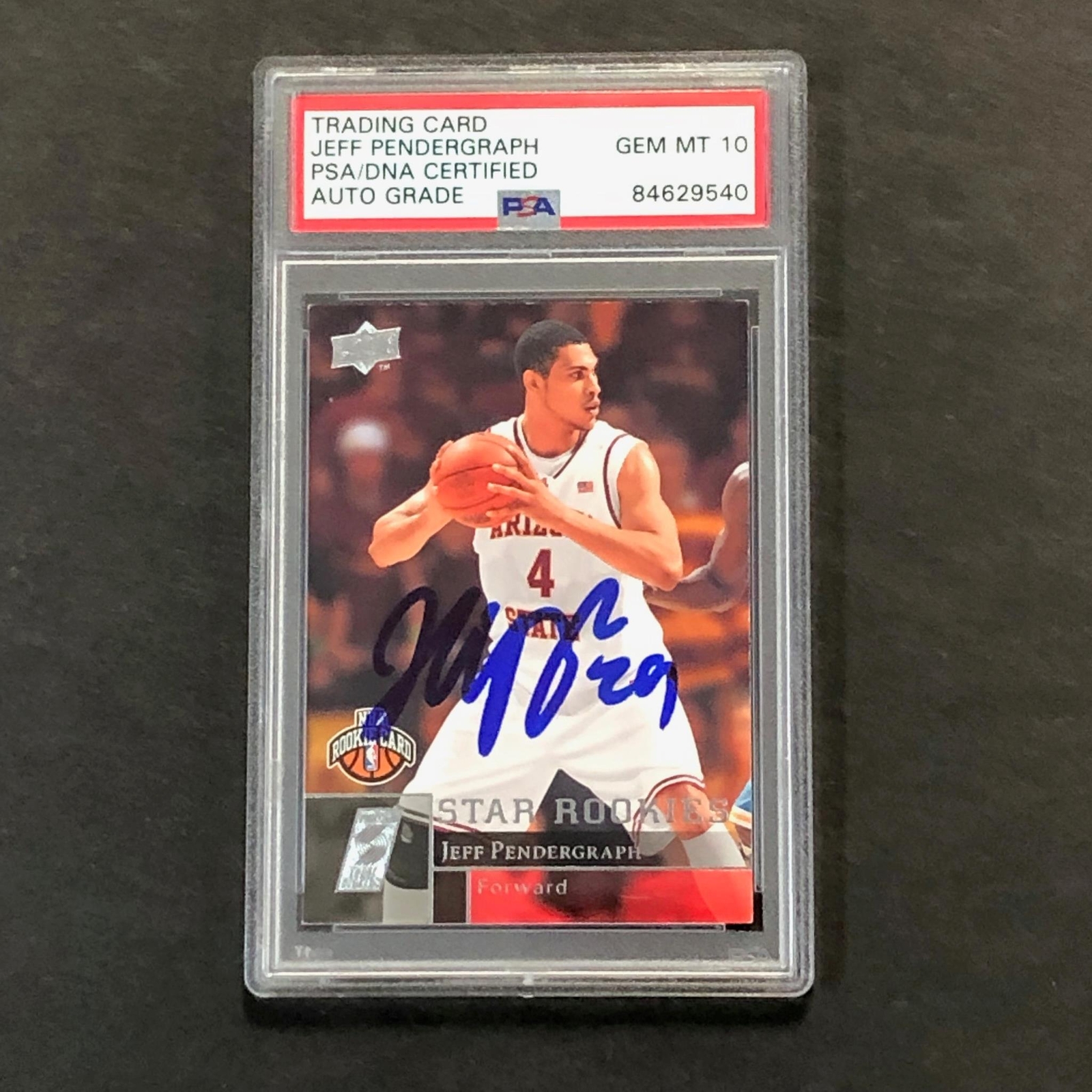 2009-10 Upper Deck #216 Jeff Pendergraph Signed Card AUTO 10 PSA Slabbed Trail B
