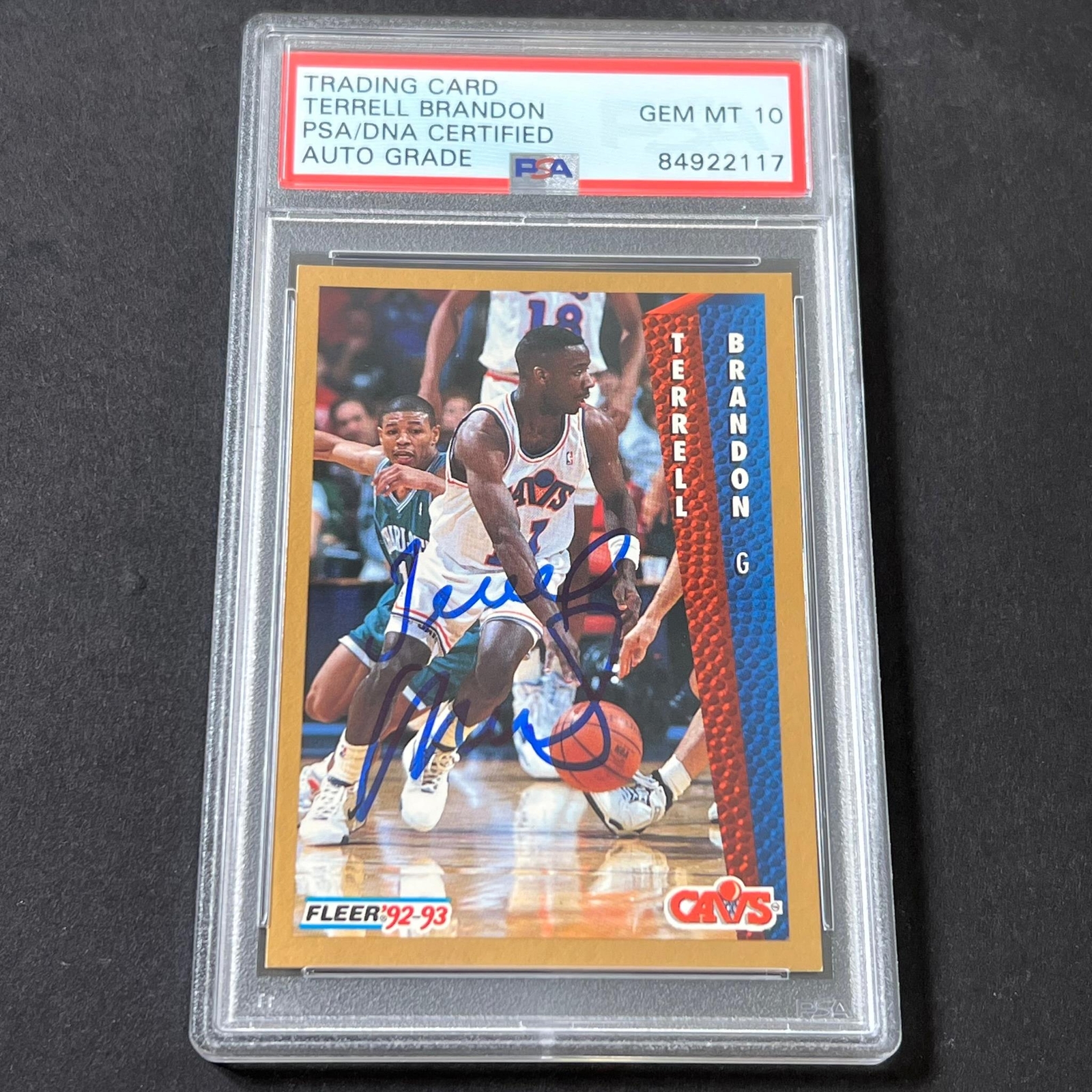1993-94 Fleer #39 Terrell Brandon Signed Card AUTO 10 PSA/DNA Slabbed Cavaliers
