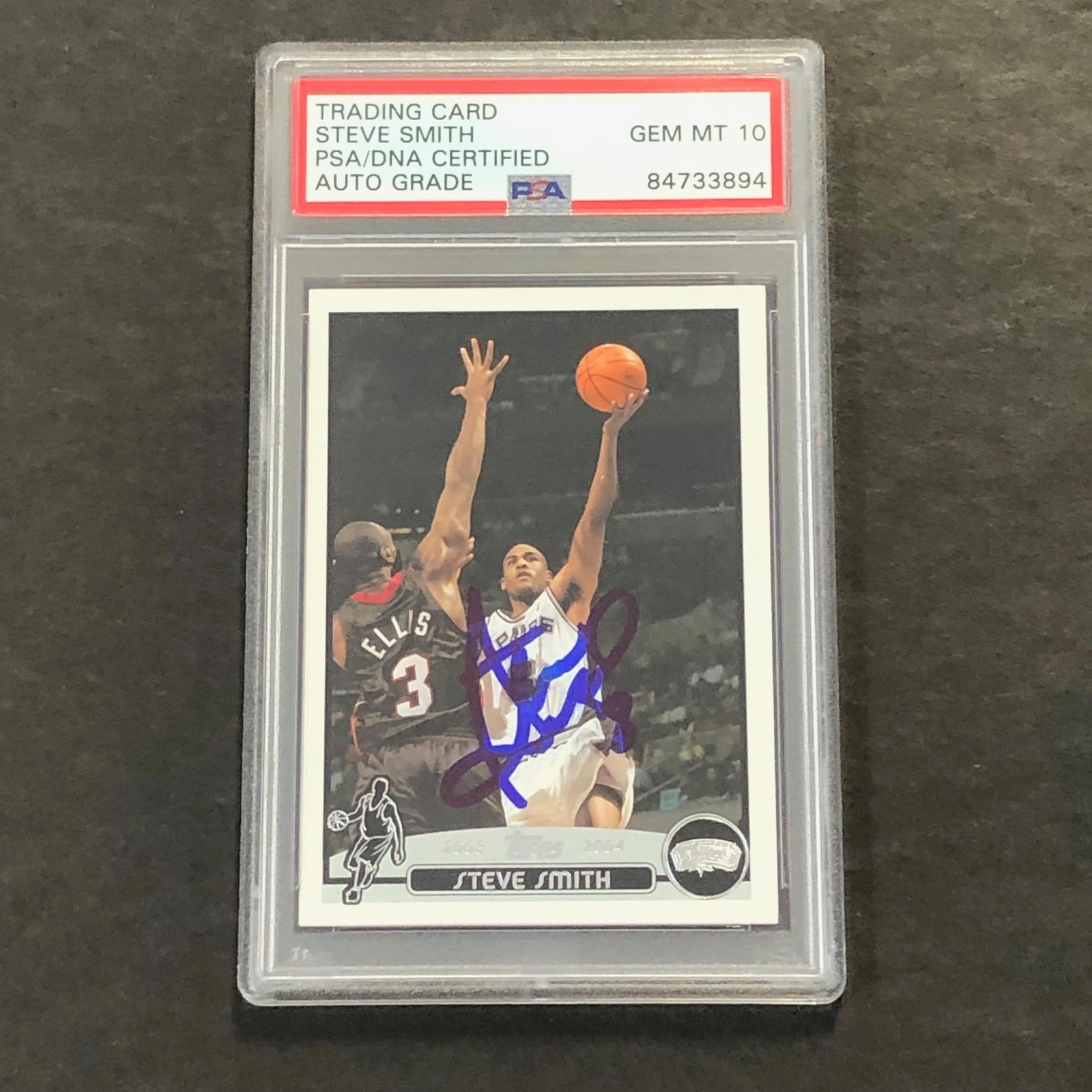 2003-04 Basketball #177 Steve Smith Signed Card AUTO 10 PSA Slabbed Spurs
