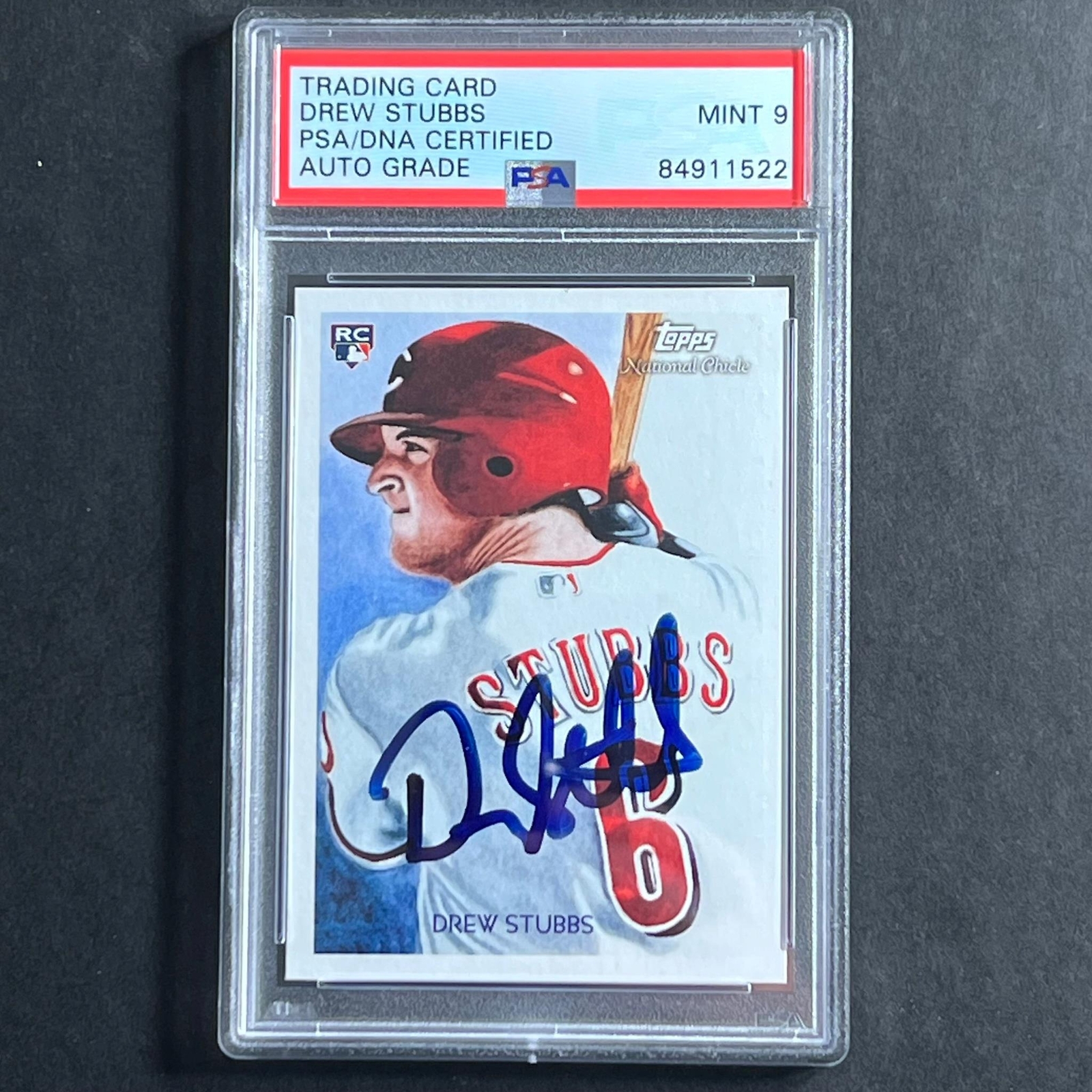 2010 Topps National Chicle #260 Drew Stubbs Signed Card PSA Slabbed Auto 9 Reds
