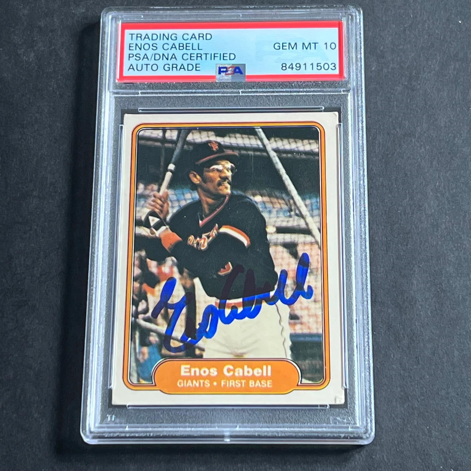 1981 Fleer Baseball #386 Enos Cabell Signed Card PSA Slabbed Auto 10 Giants

