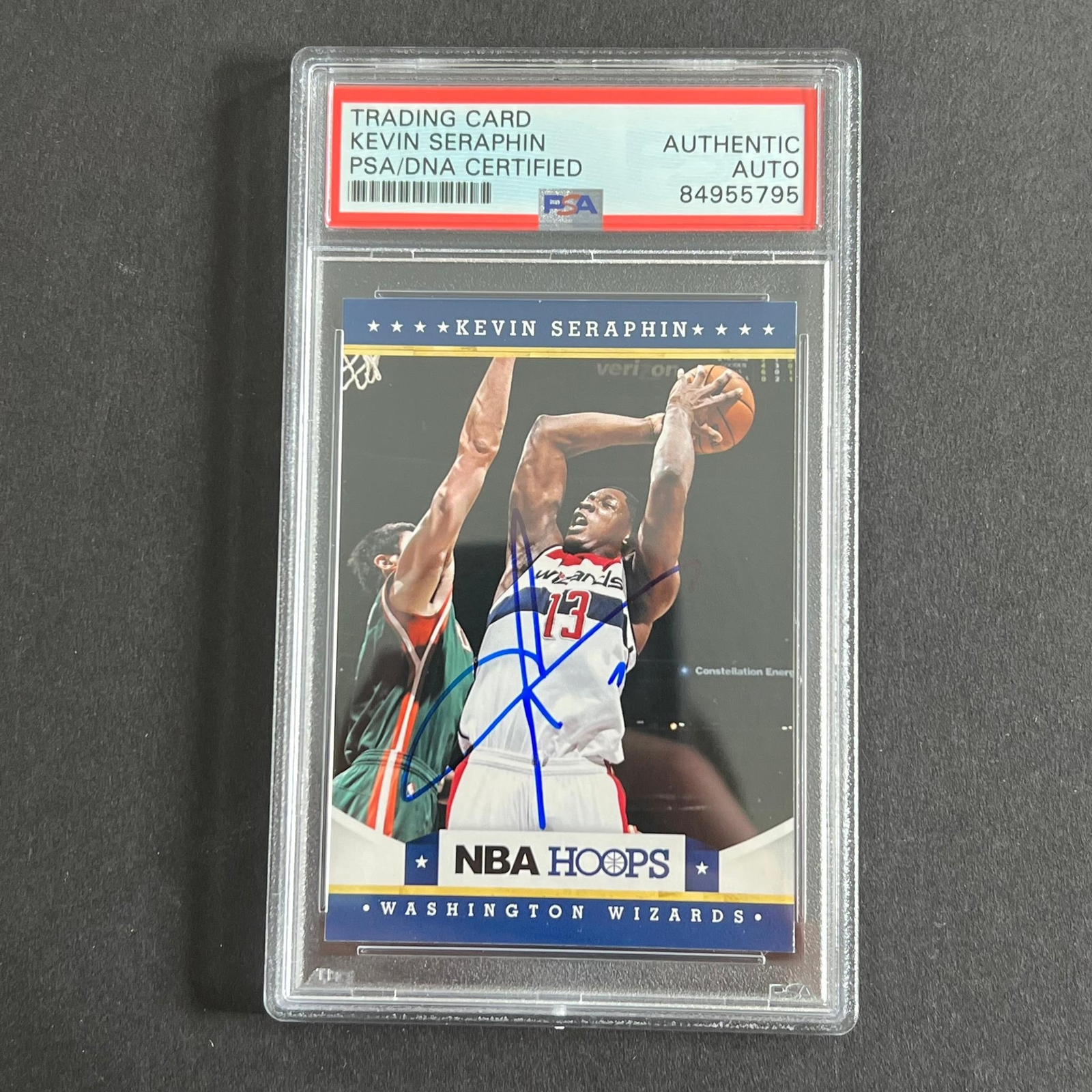 2012 Panini HOOPS #176 Kevin Seraphin Signed Card AUTO PSA Slabbed RC Wizards
