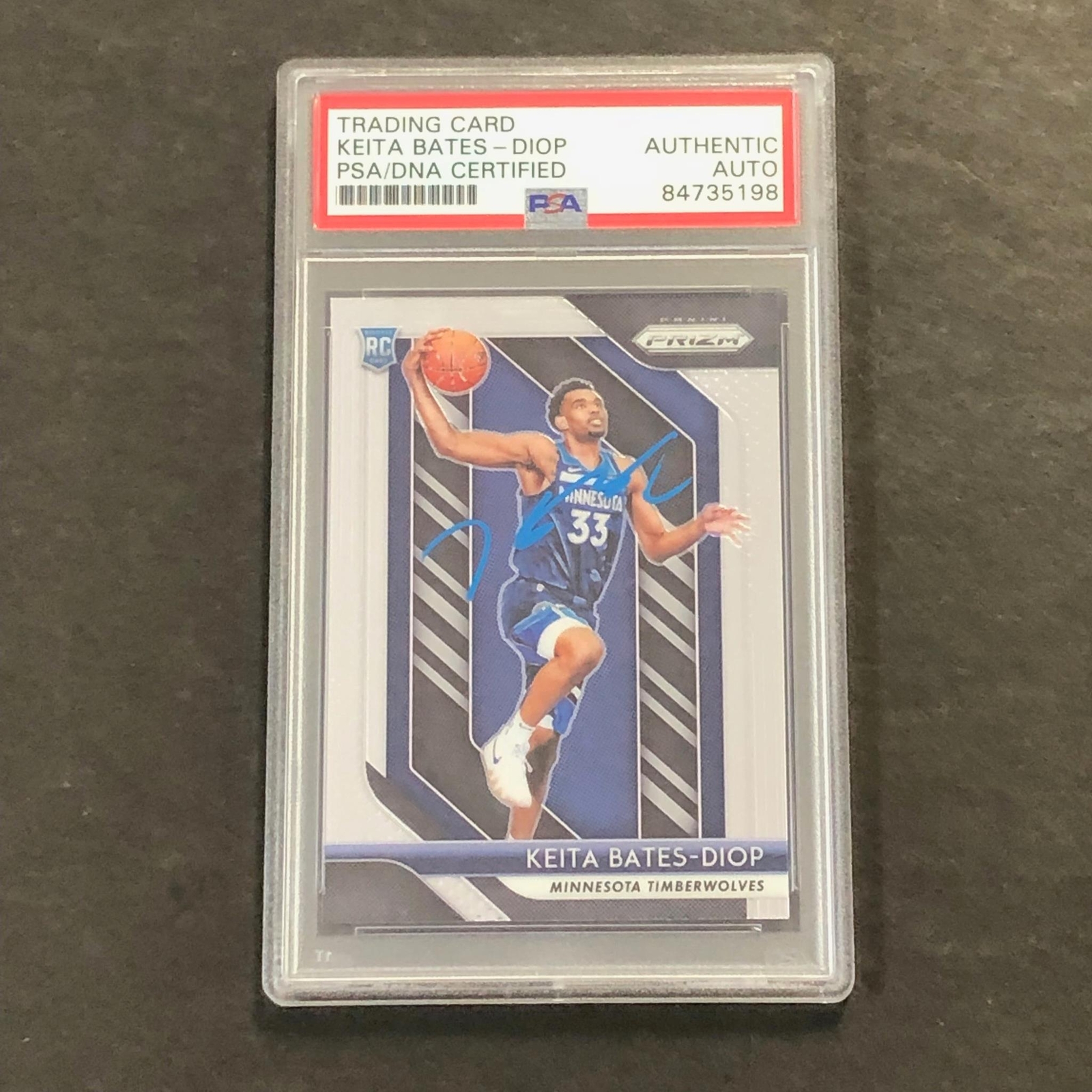 2018 Panini Prizm #47 Keita Bates-Diop Signed Card AUTO PSA/DNA Slabbed RC Timbe
