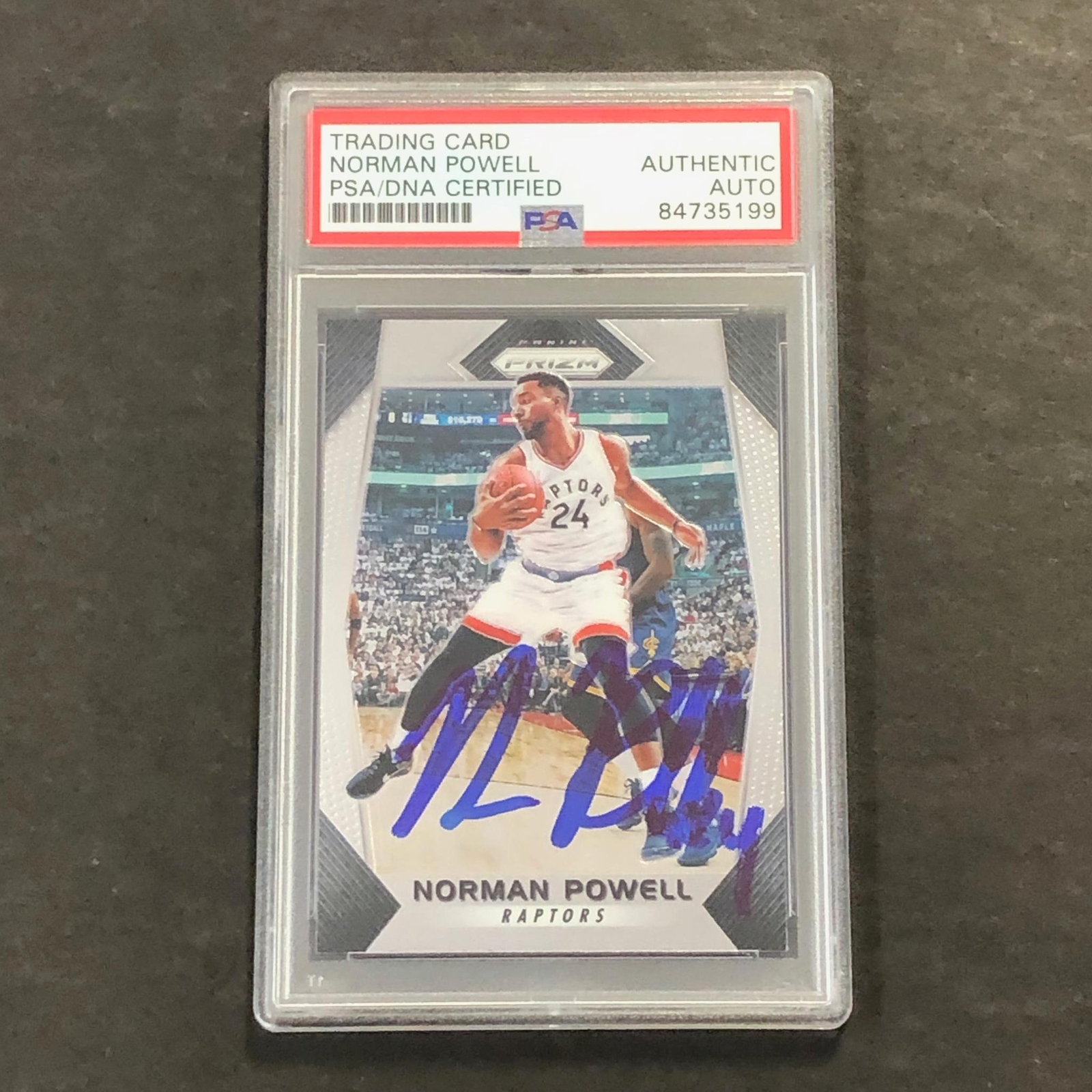 2017-18 Panini Prizm #37 Norman Powell Signed Card AUTO PSA Slabbed Raptors
