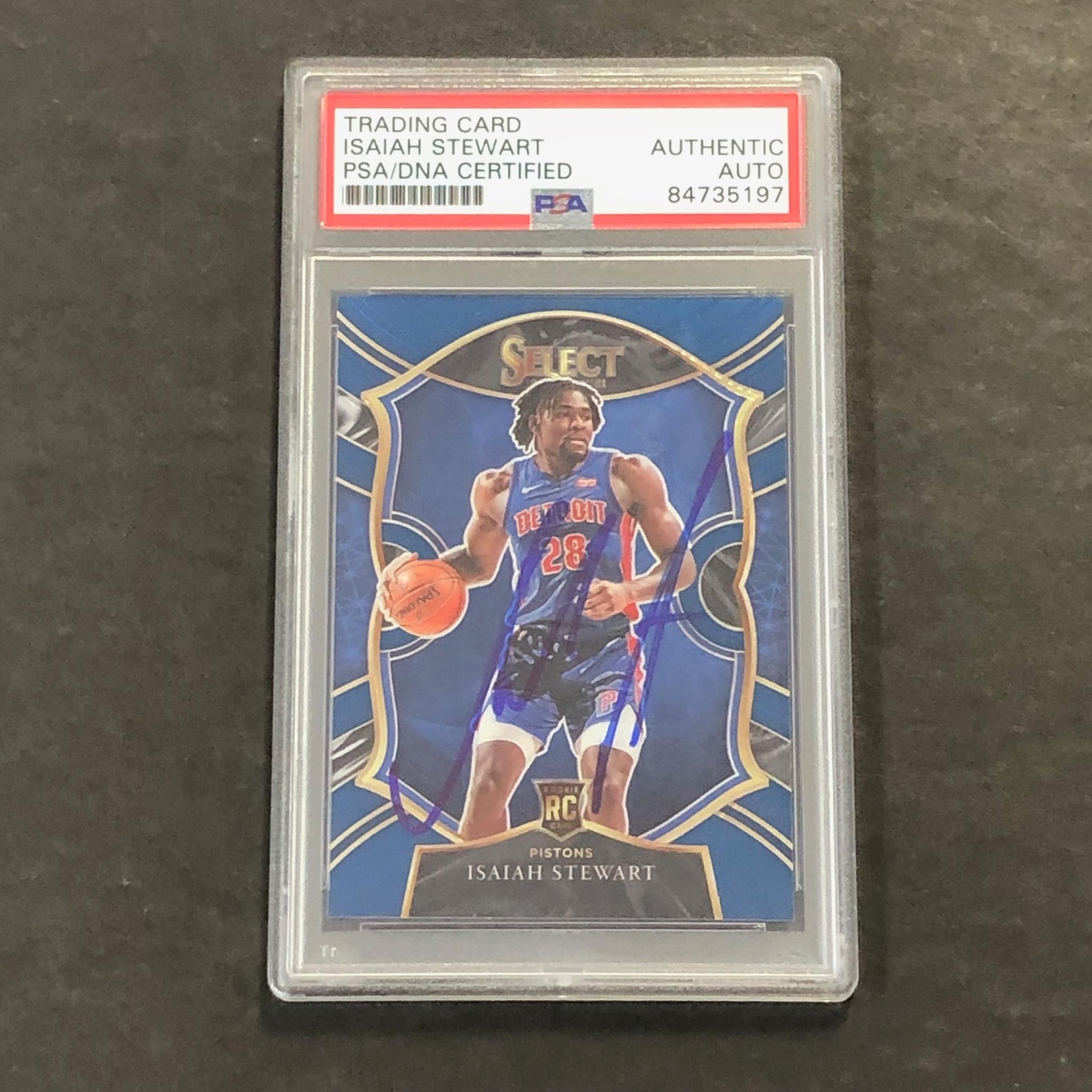 2020-21 PANINI SELECT #76 ISAIAH STEWART SIGNED CARD AUTO PSA SLABBED RC PISTONS COLLECTIBLE MEMORABILIA