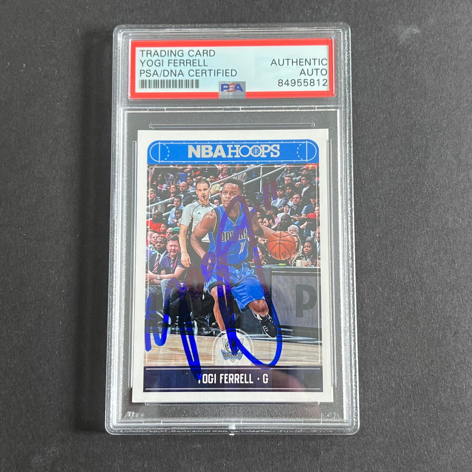 2017 NBA Hoops #126 Yogi Ferrell Signed Card AUTO PSA Slabbed Mavericks
