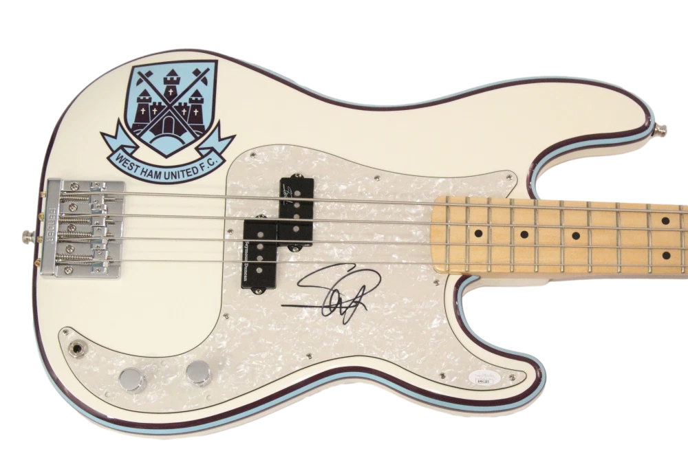 Steve Harris Iron Maiden Signed Autograph Fender West Ham Signature Bass JSA COA
