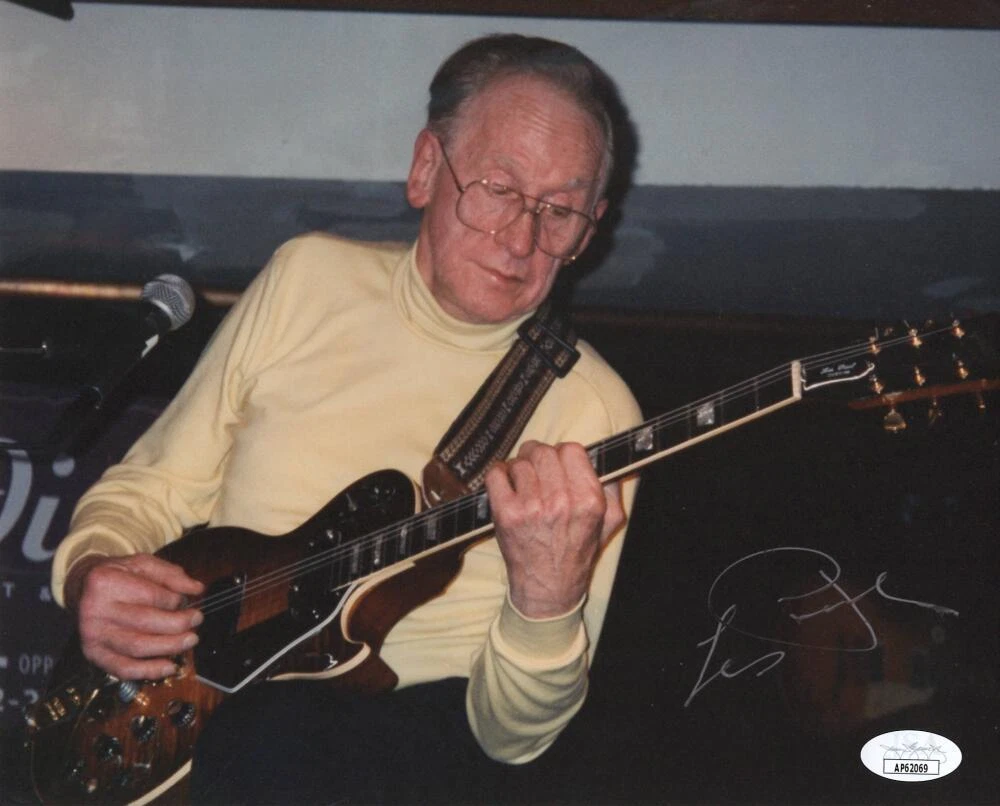 Les Paul Signed Autograph 8x10 Photo - Rock and Roll Guitar Icon w/ JSA COA
