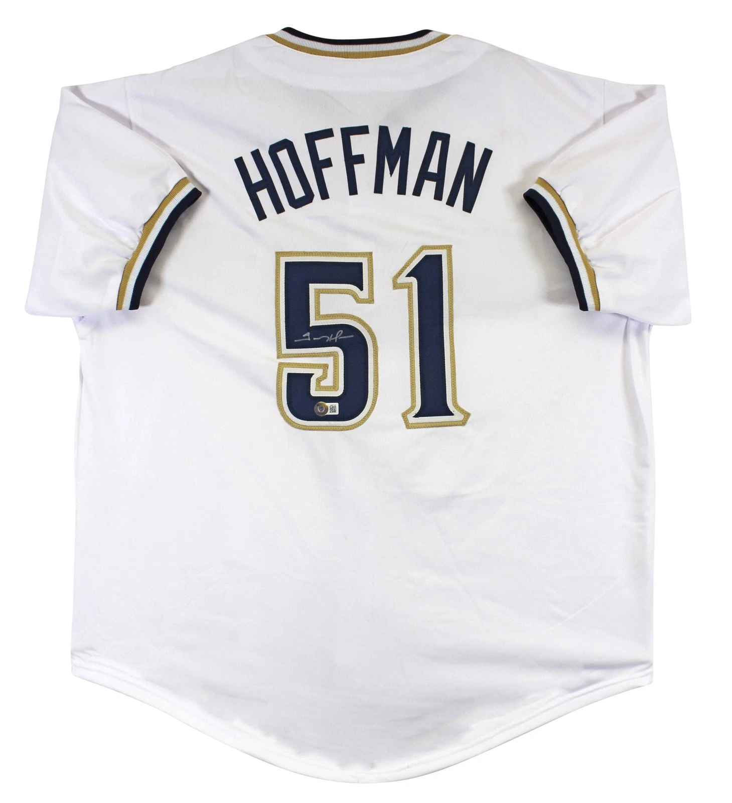 Trevor Hoffman Authentic Signed White Pro Style Jersey BAS Witnessed
