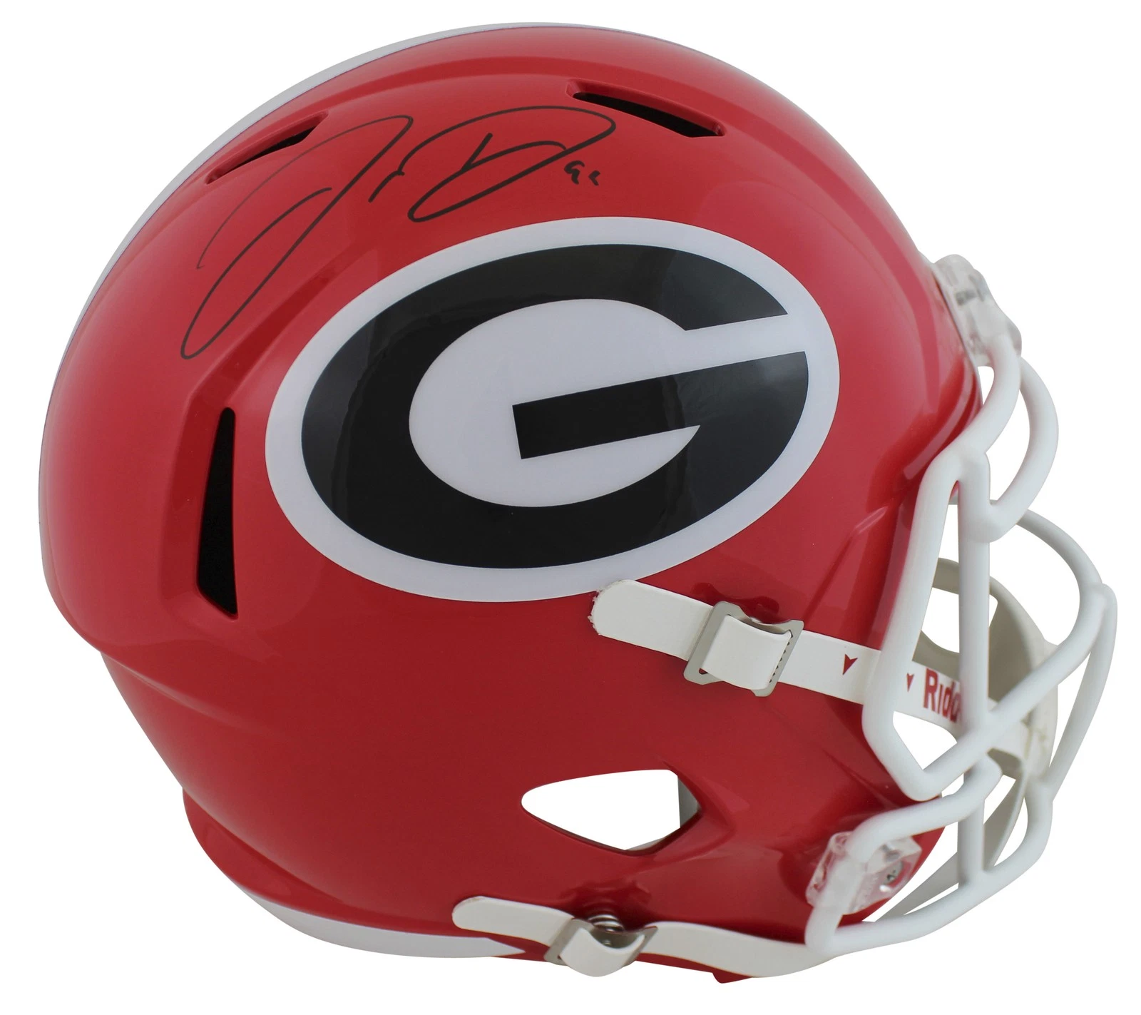 Georgia Jordan Davis Authentic Signed Full Size Speed Rep Helmet JSA Witness
