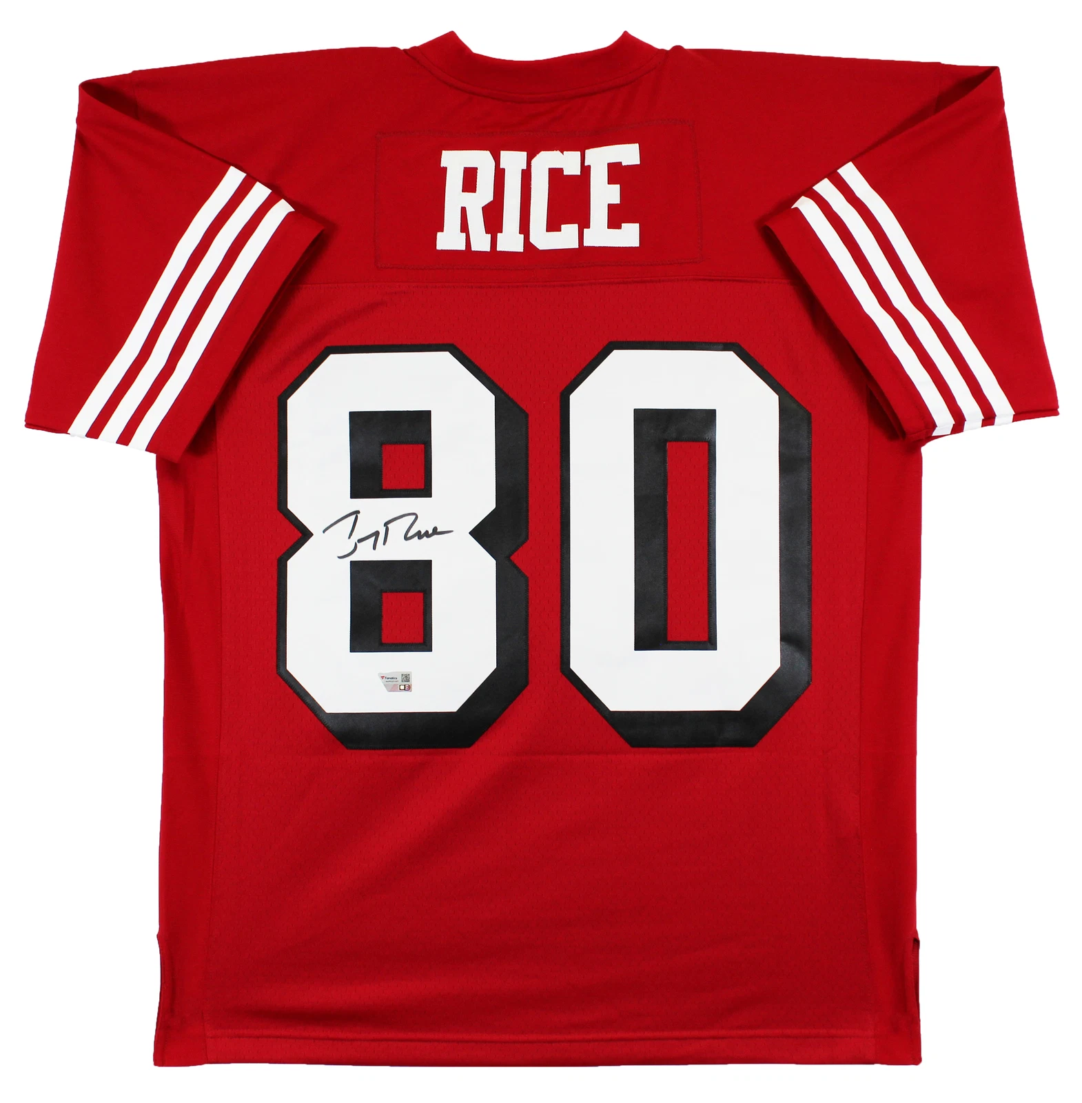 49ers Jerry Rice Signed Red Mitchell & Ness Jersey w/ Dropshadow Fanatics
