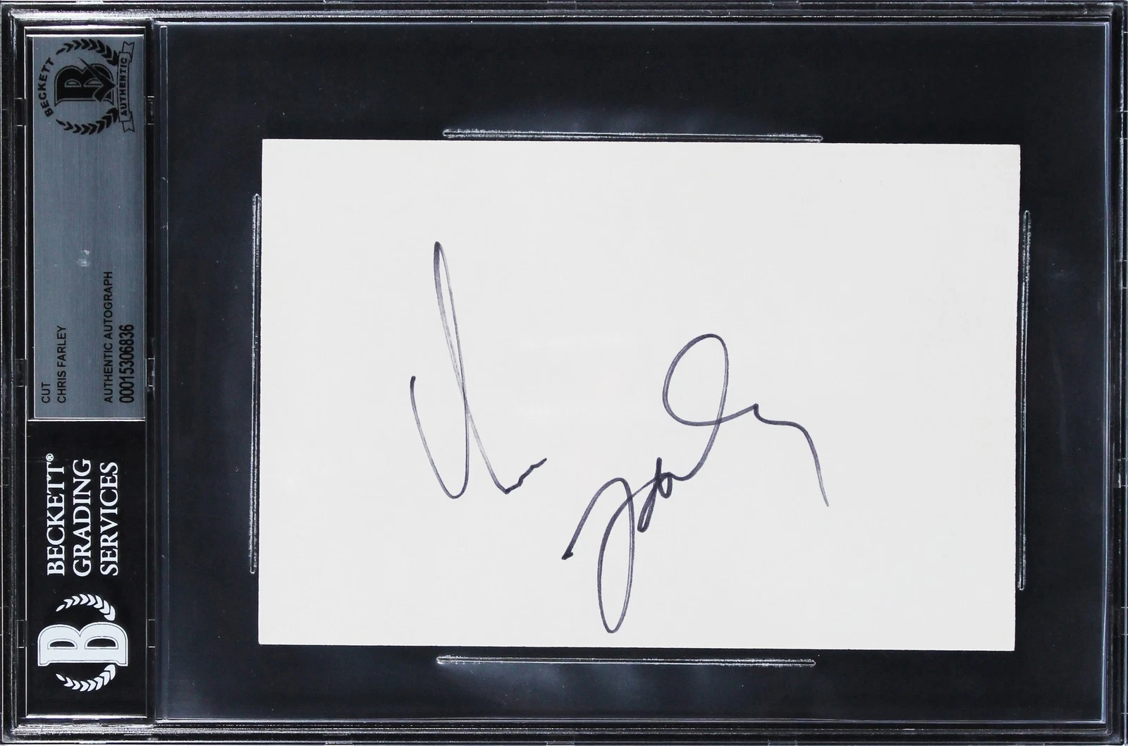 Chris Farley Tommy Boy Authentic Signed 4x6 Cut Signature BAS Slabbed
