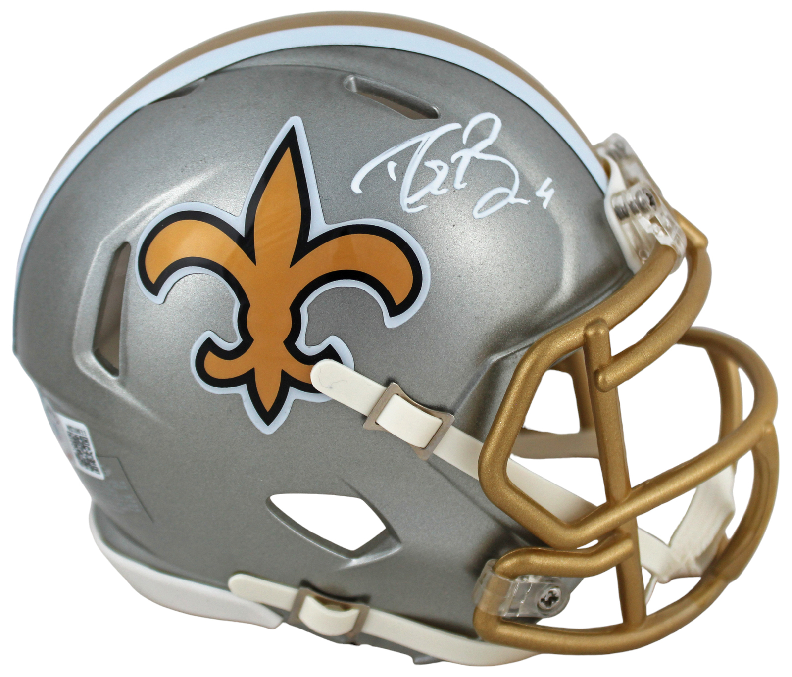 Saints Drew Brees Authentic Signed Flash Speed Mini Helmet BAS Witnessed
