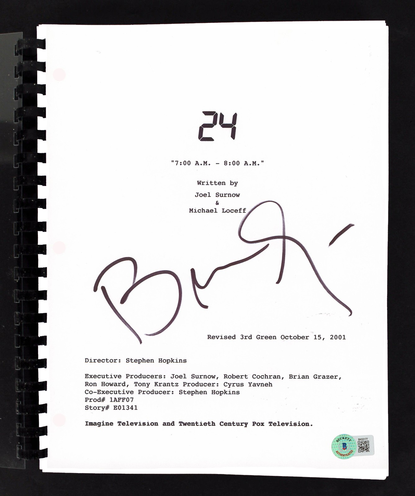 Brian Grazer 24 Authentic Signed Movie Script Autographed BAS #BK02177
