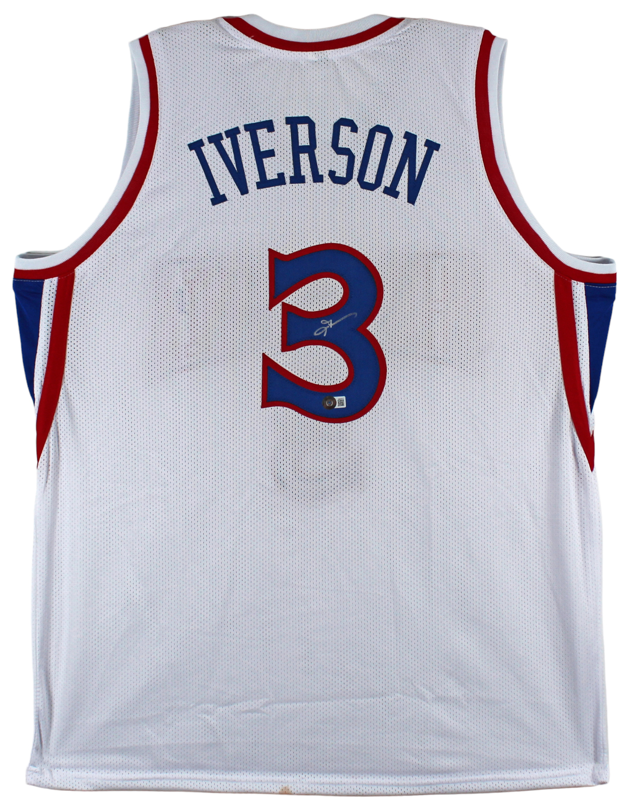 Allen Iverson Authentic Signed White 90's TB Pro Style Jersey BAS Witnessed
