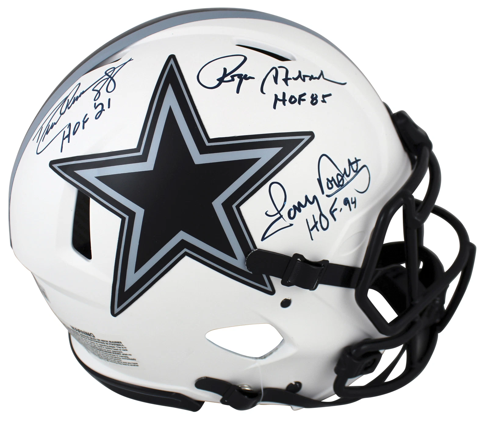 Cowboys (3) Staubach Dorsett & Pearson Signed Lunar F/S Speed Proline Helmet BAS
