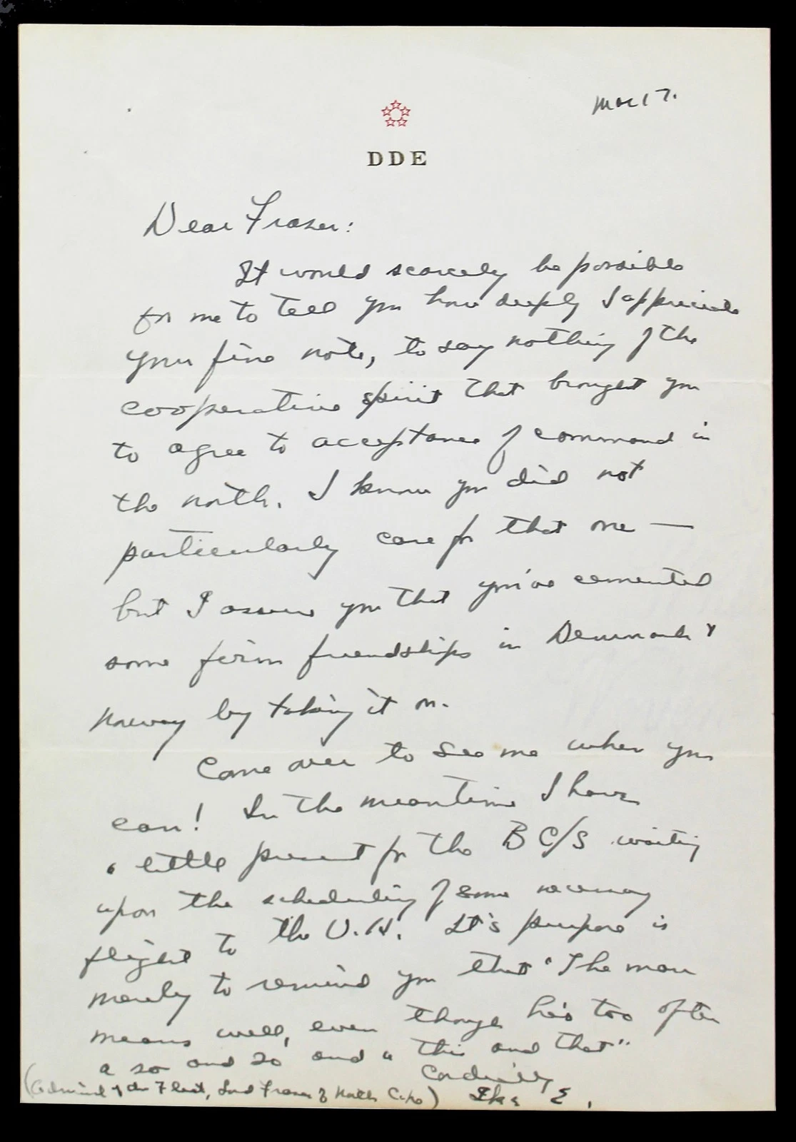 Dwight D. Eisenhower Signed 7x10.25 Handwritten Letter PSA/DNA #V07847
