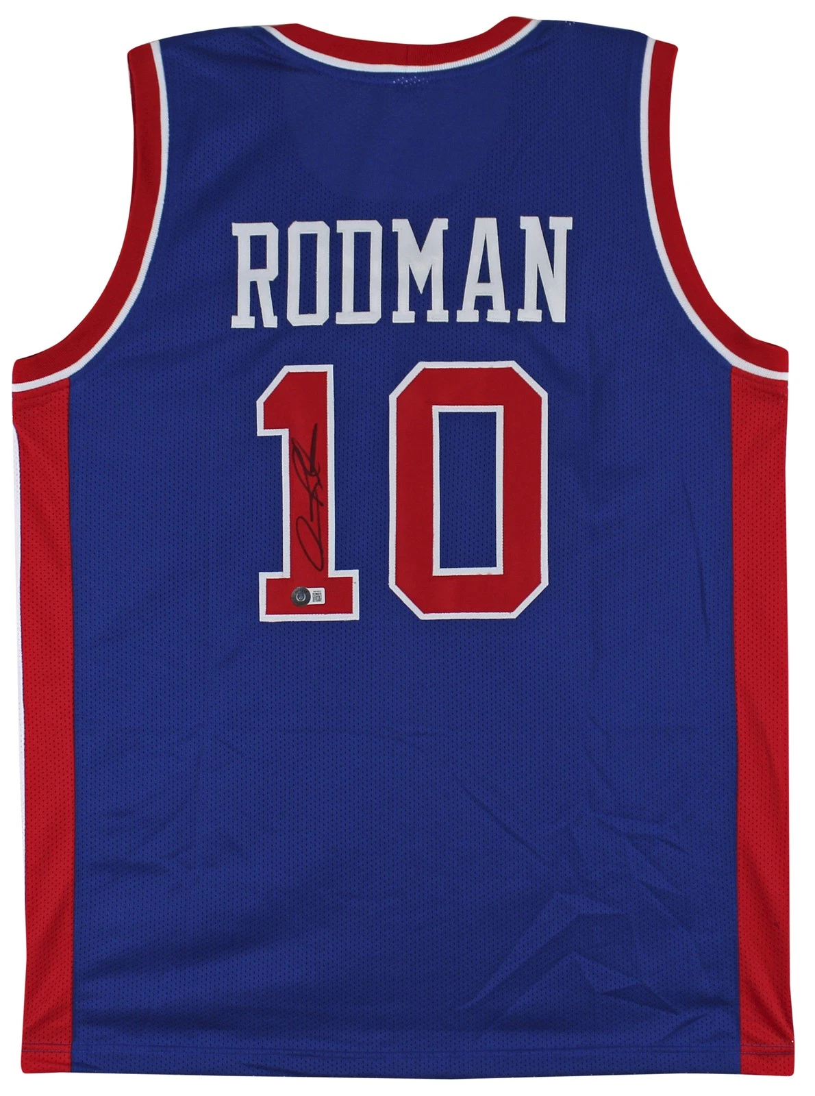 Dennis Rodman Authentic Signed Blue Pro Style Jersey Autographed BAS Witnessed
