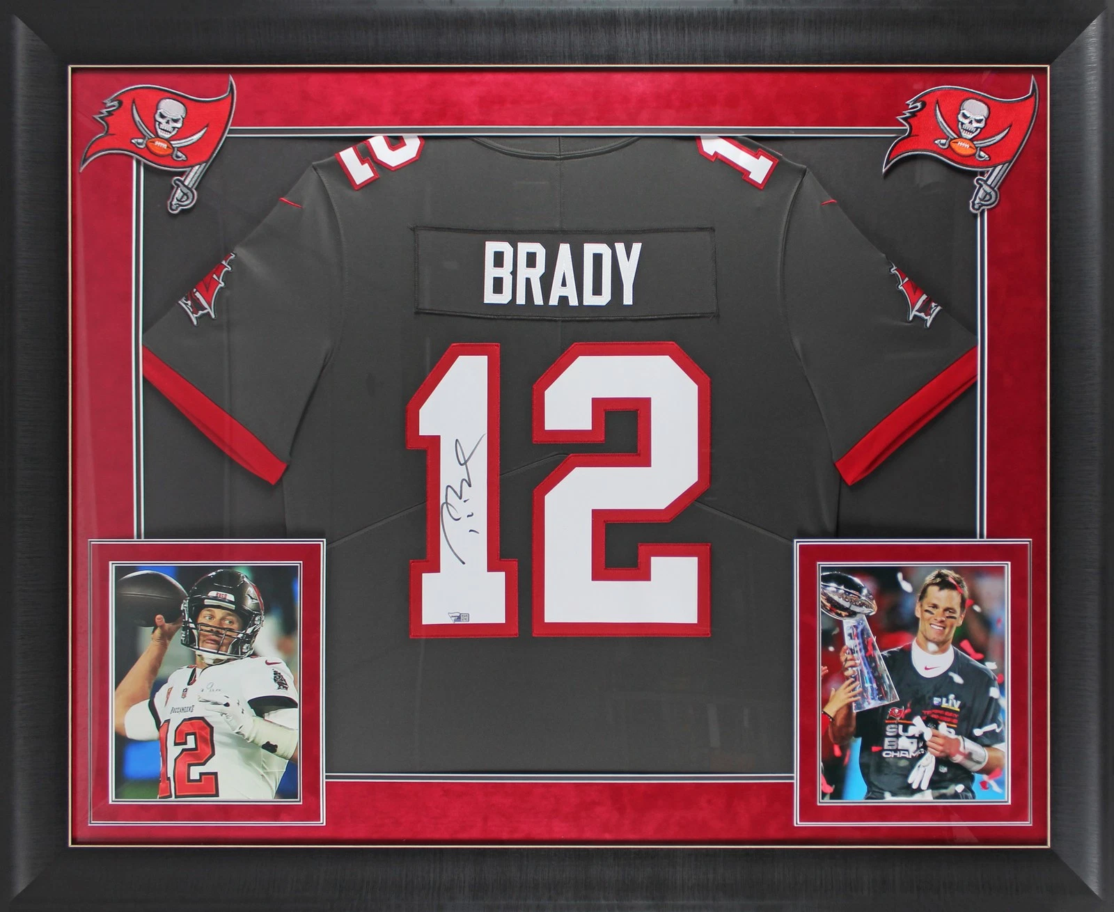 Buccaneers Tom Brady Authentic Signed Pewter Nike Framed Jersey Fanatics COA
