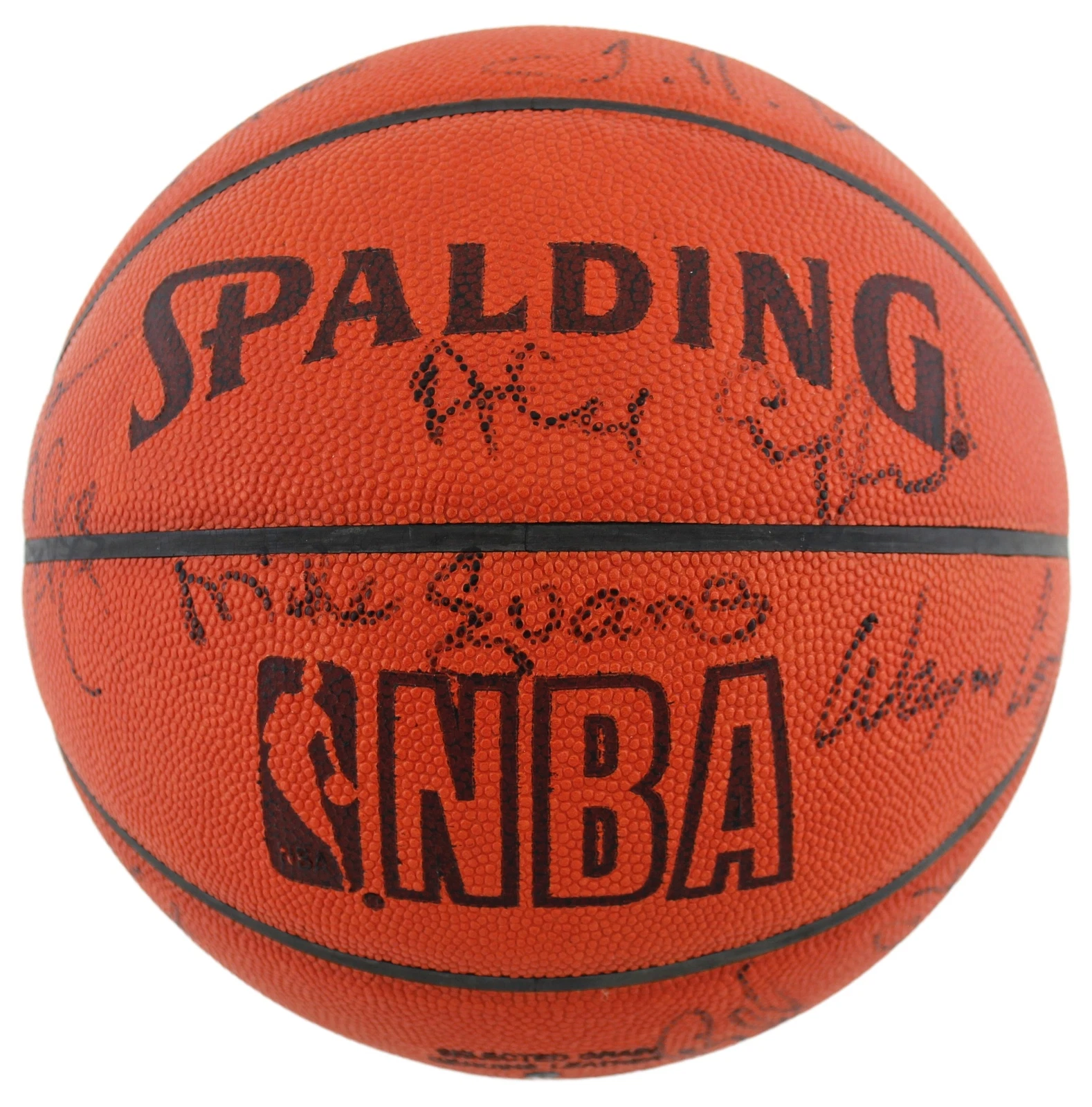 1984-85 Nuggets (14) English, Lever Signed Spalding Official NBA Basketball BAS
