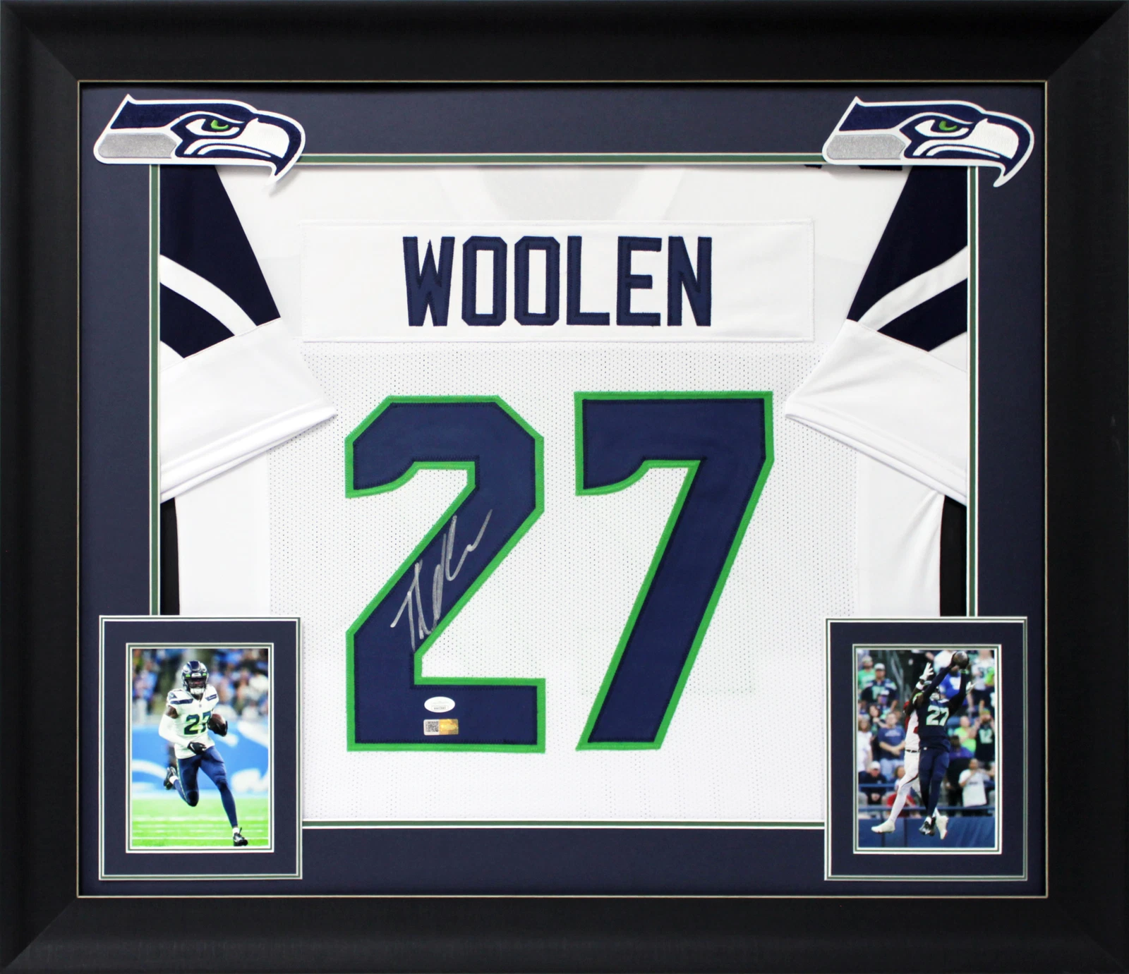 Tariq Woolen Authentic Signed White Pro Style Framed Jersey JSA Witness
