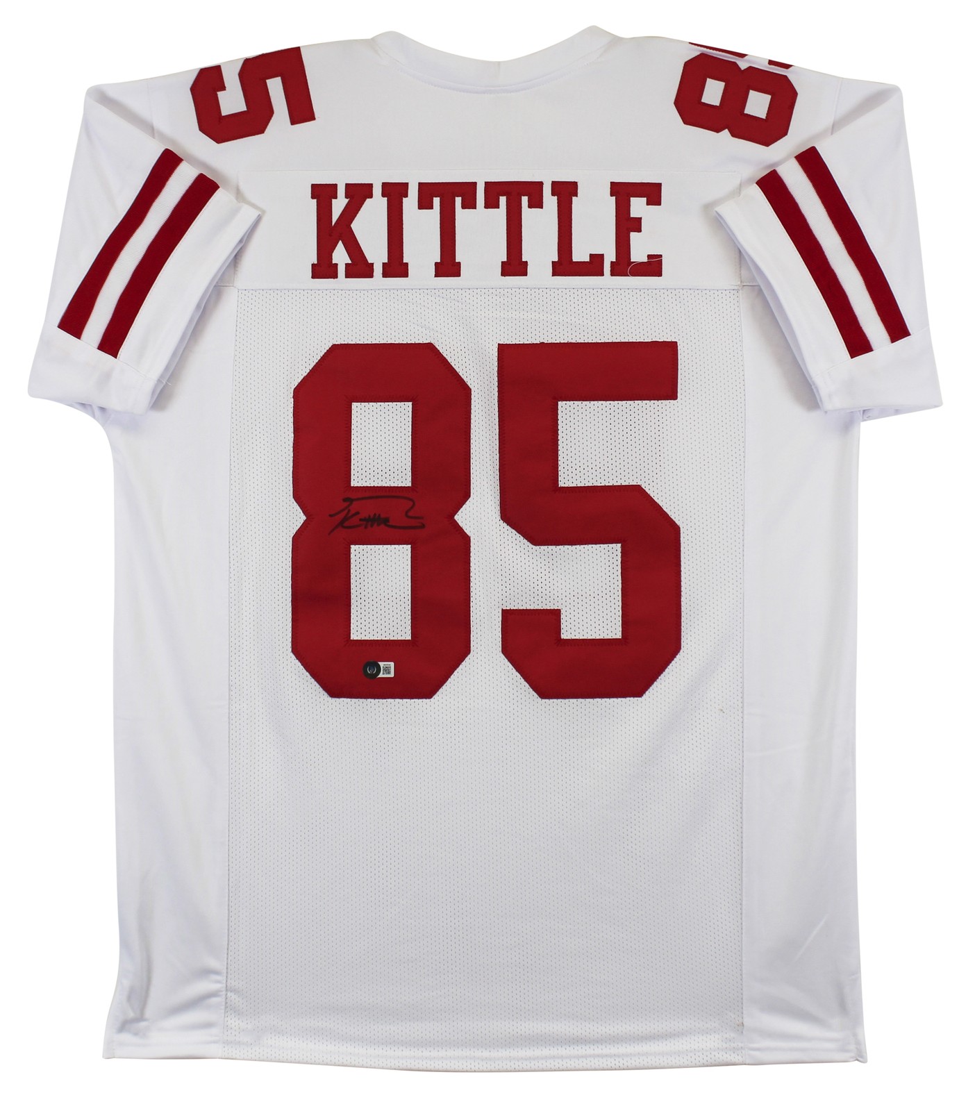 George Kittle Authentic Signed White Pro Style Jersey BAS Witnessed
