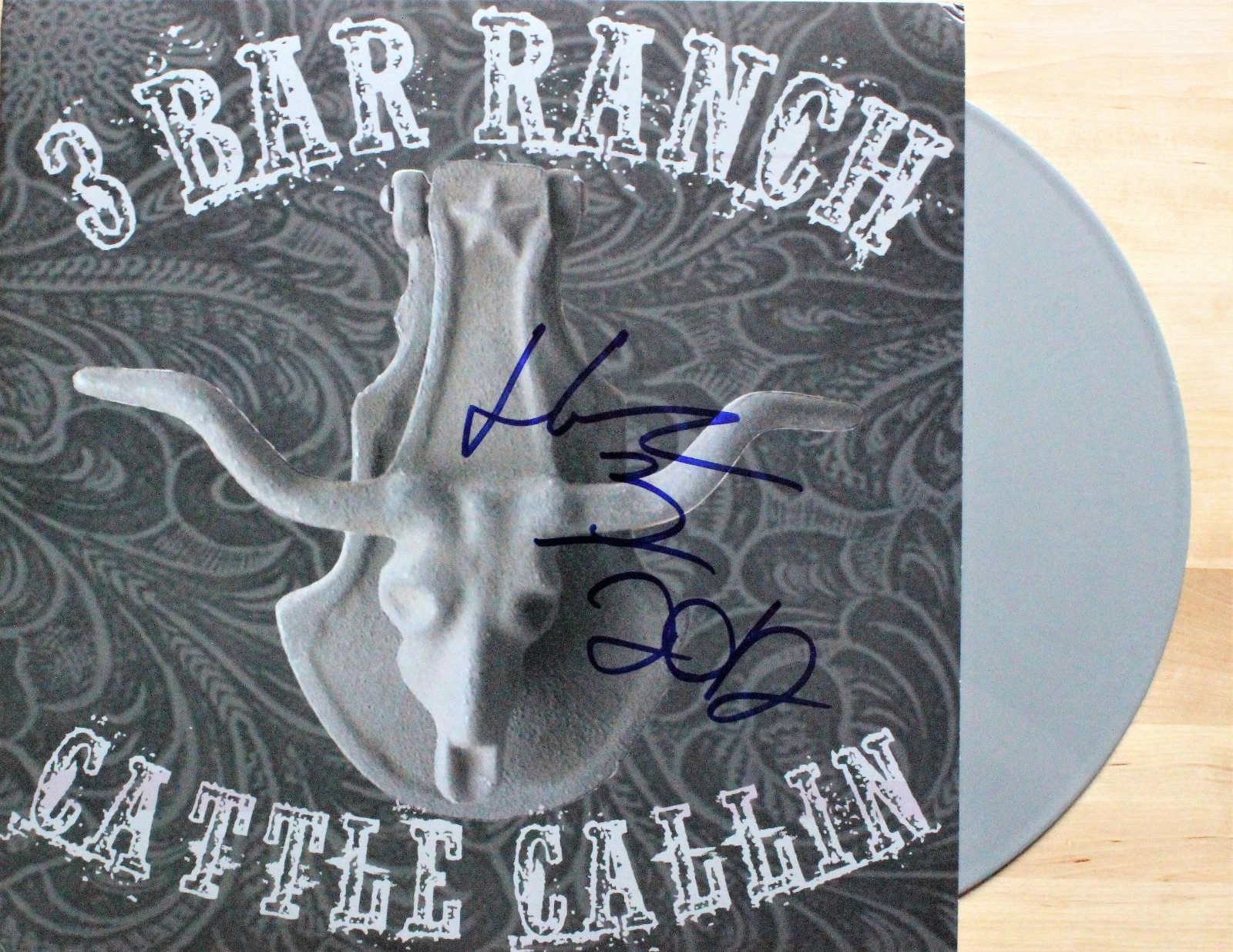 Hank Williams 3 Signed Colored Record, 3 Bar Ranch on Grey Vinyl (1) ACOA
