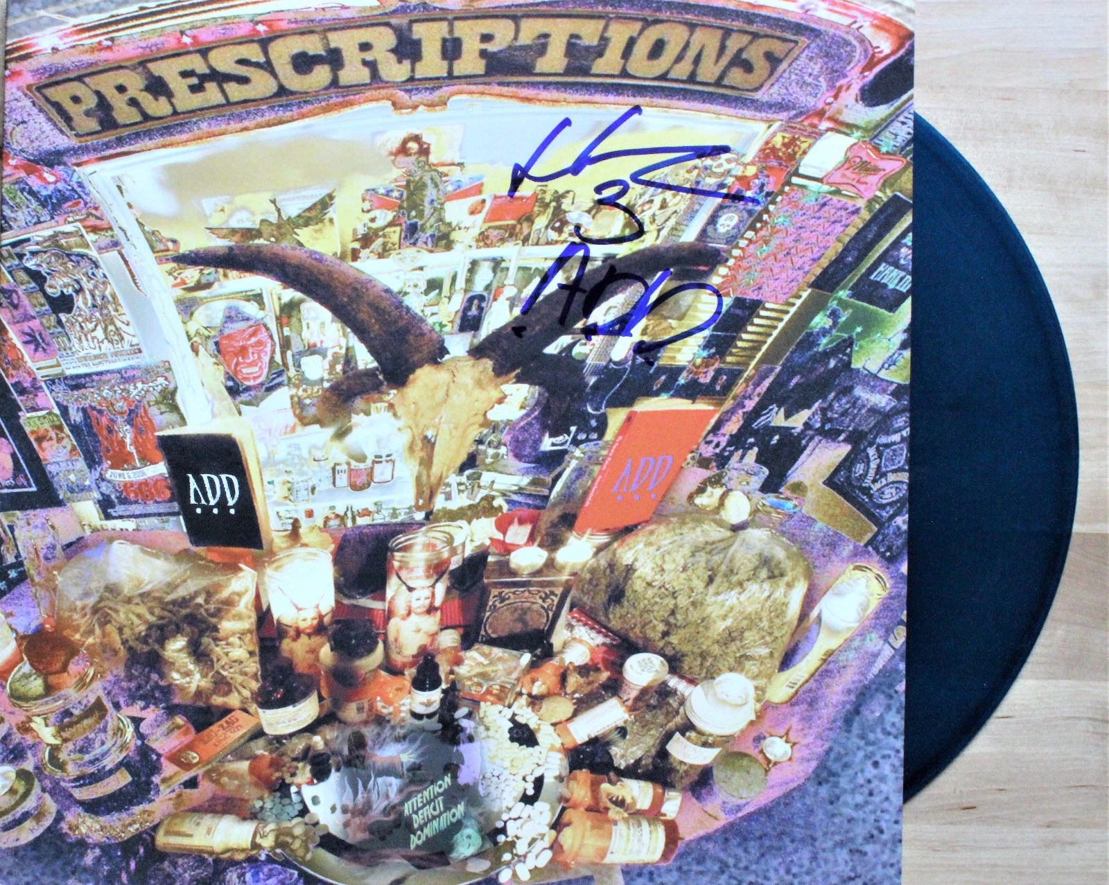 Hank Williams 3 Signed Colored Record, A.D.D. ADD ON BLUE Vinyl (2) ACOA
