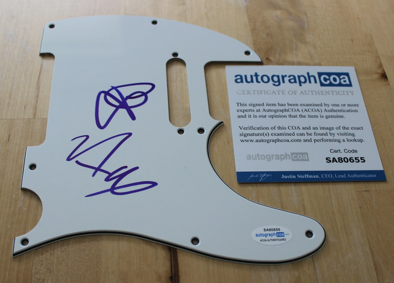 LIVING COLOUR signed Guitar Pick Guard *Corey Glover & Vernon Reid ACOA
