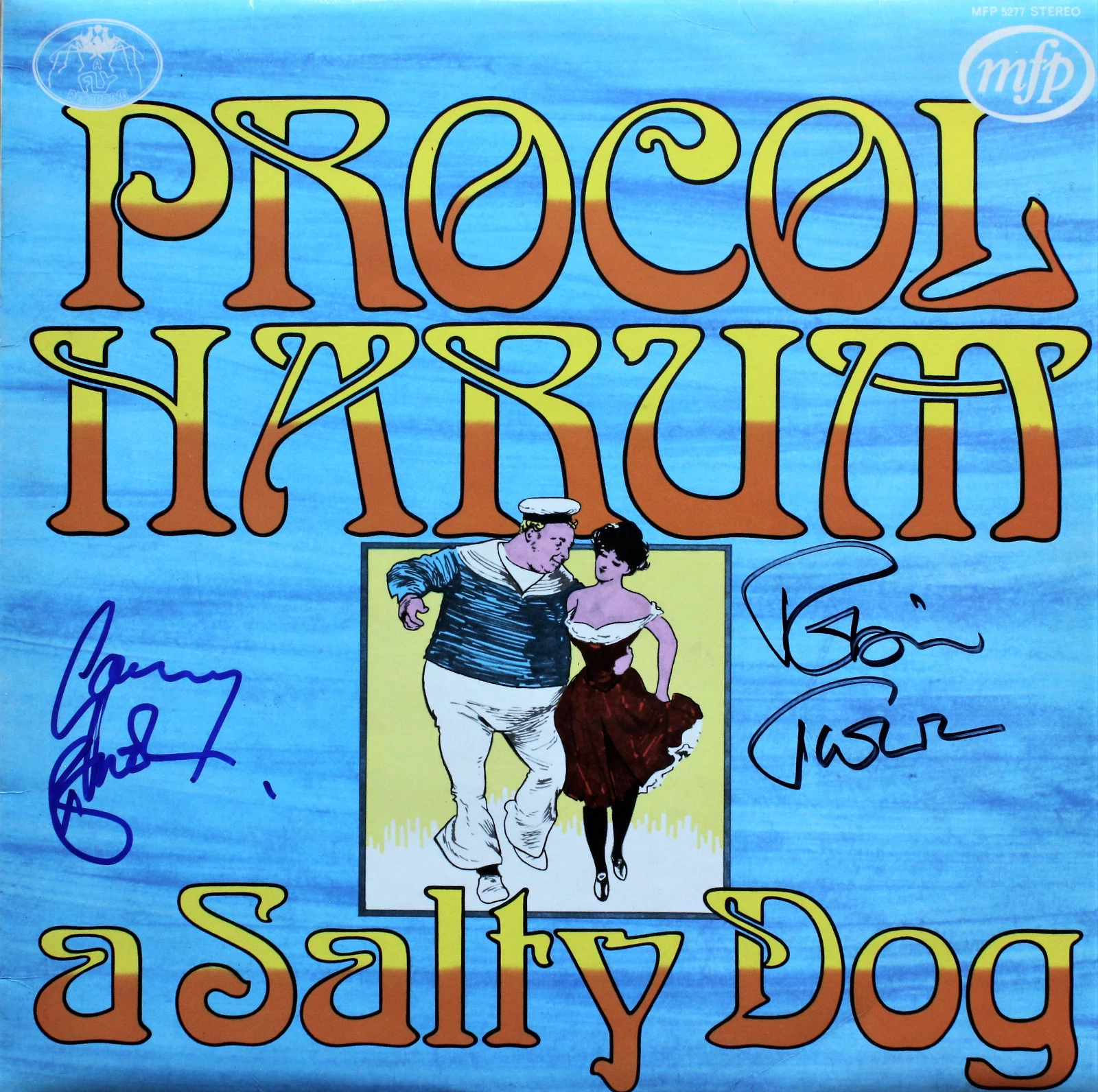PROCOL HARUM - A Salty Dog Vinyl Signed by Robin Trower & Gary Brooker RARE ACOA
