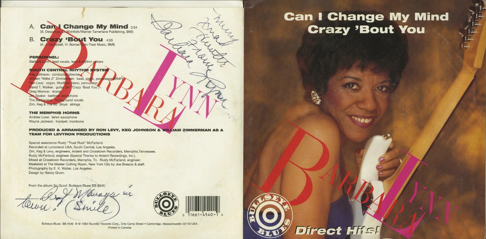 Barbara Lynn Motown Era Blues/Soul Guitar legend! Signed 7