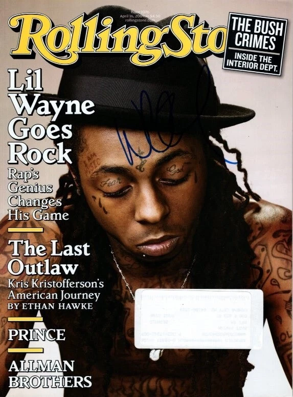 LIL WAYNE Signed 8x10 2009 Rolling Stone Magazine w/ Hologram COA
